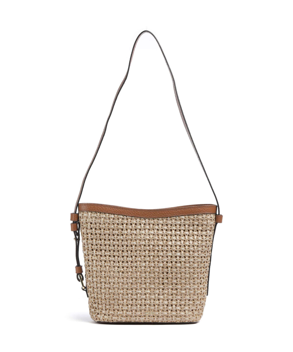 Abro Raffia Cordino Cosmo Bucket bag caramel/cognac