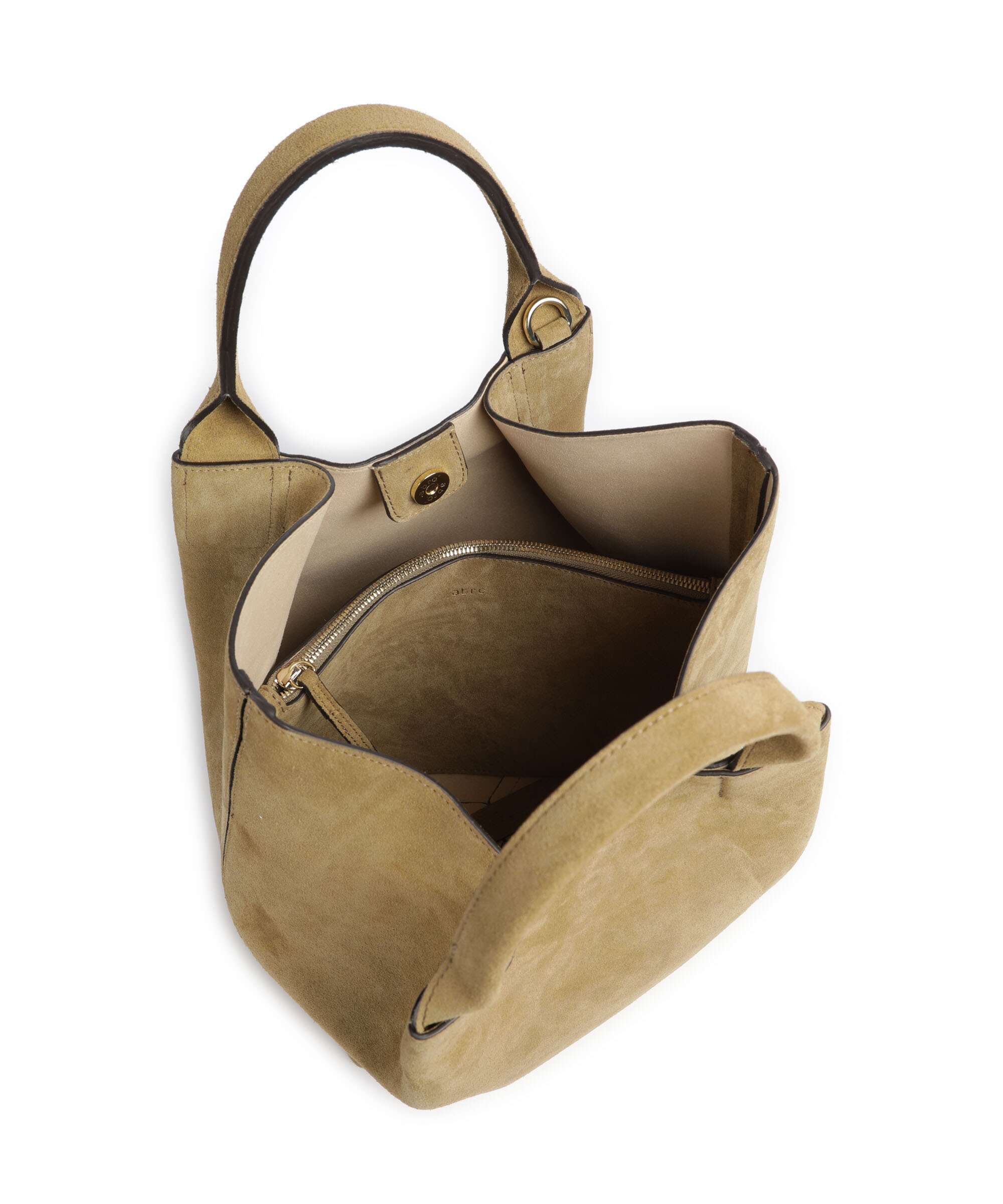 Abro Suede Essential Medium Handbag mud