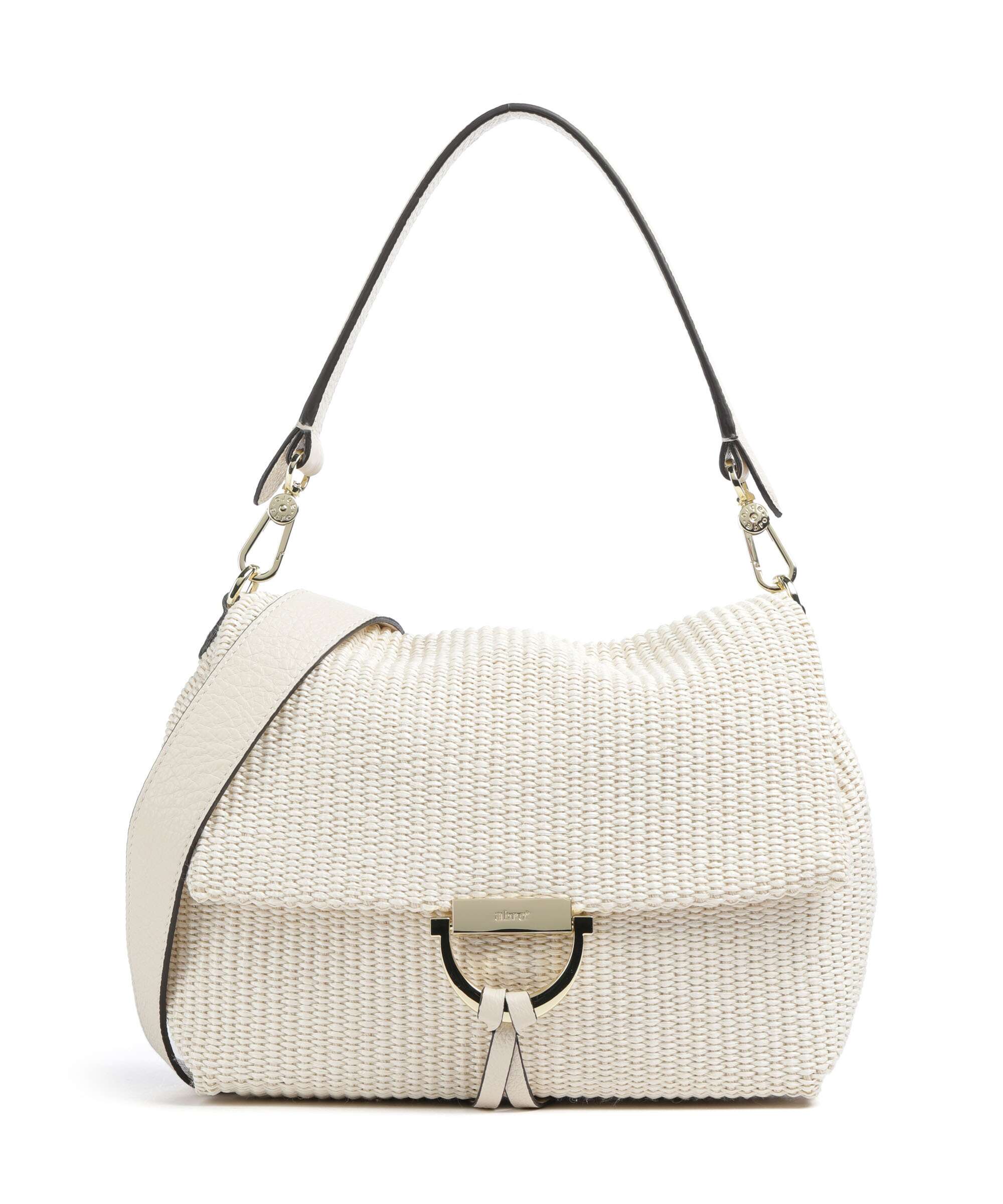 Abro Raffia Classica Temi Medium Shoulder bag beige