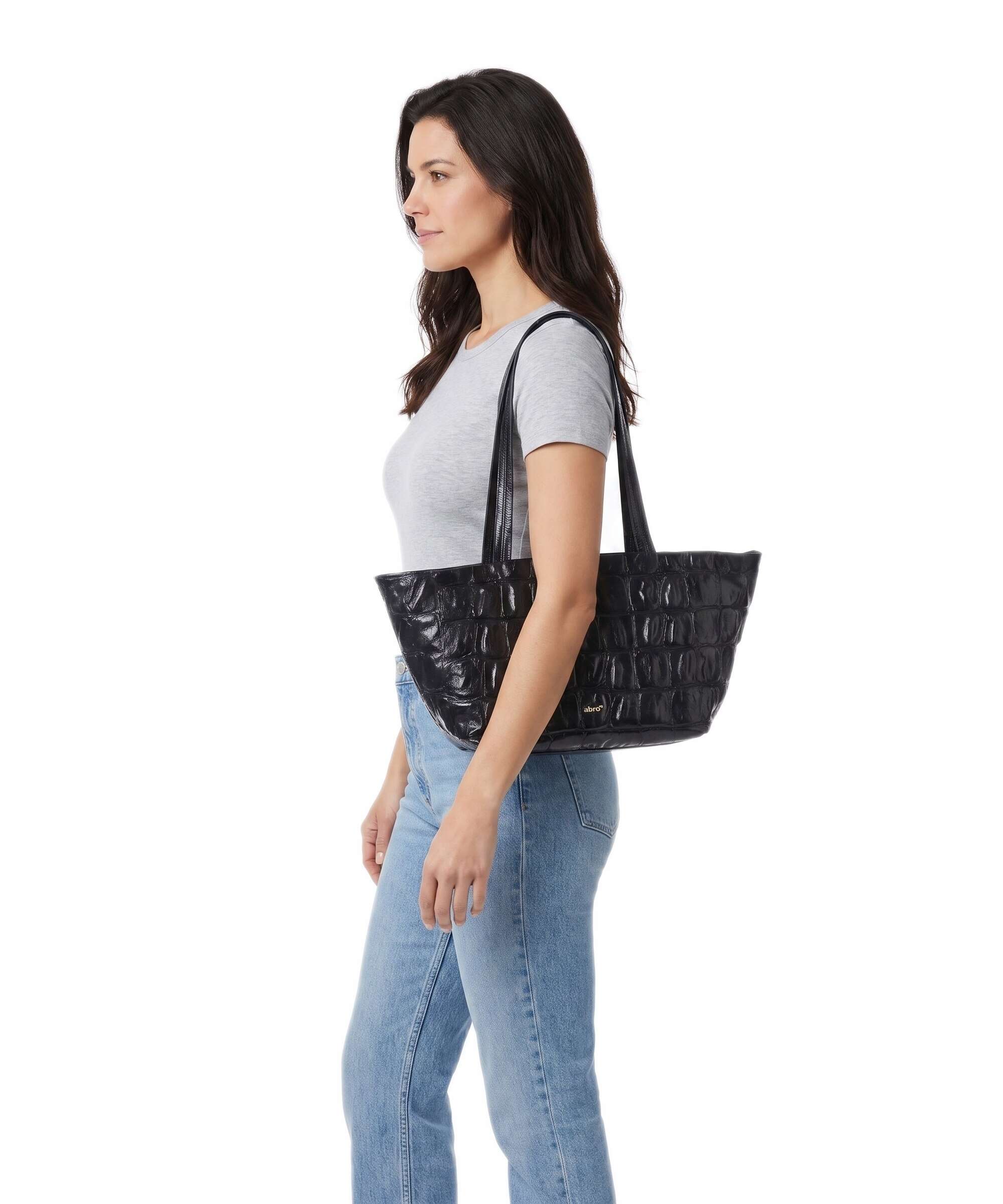 Abro Maxxi Cocco Alba Tote bag navy