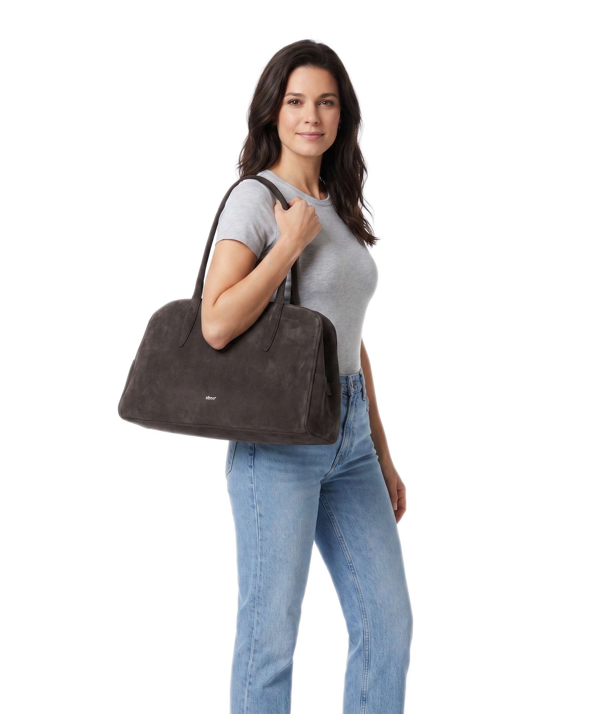 Abro Suede Amara Shoulder bag dark brown