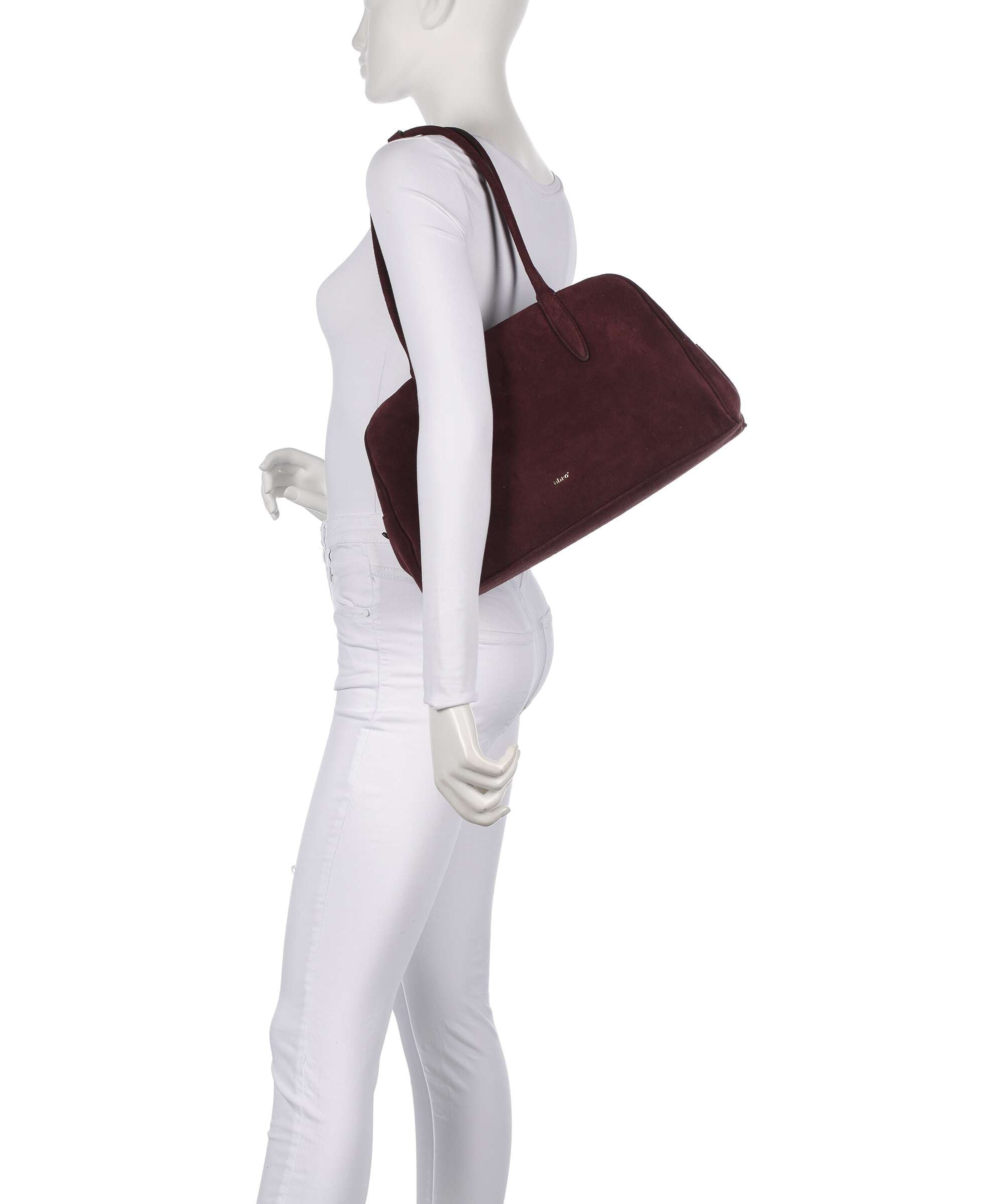 Abro Suede Amara Shoulder bag burgundy
