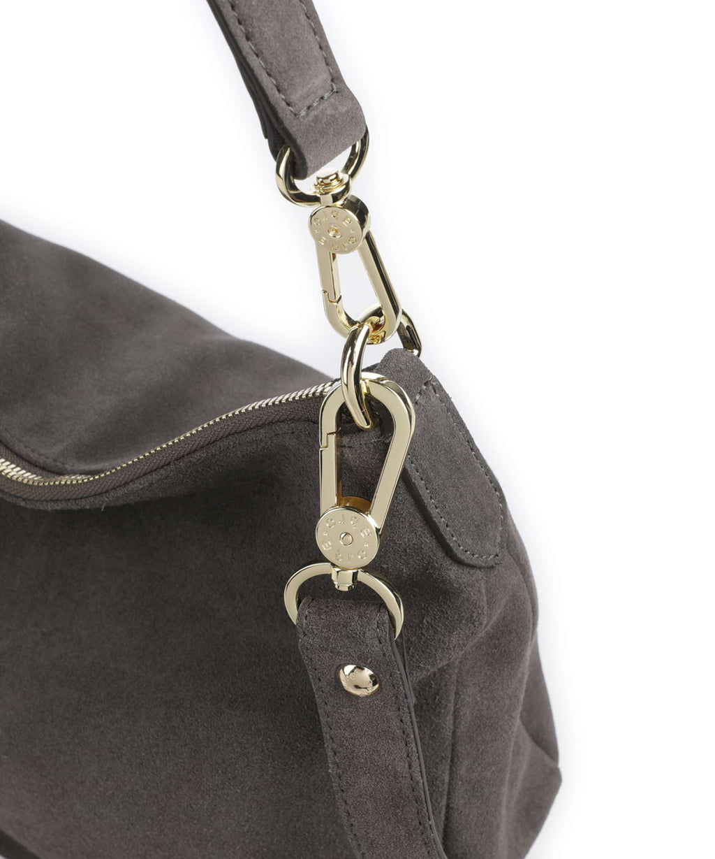 Abro Suede Juna Small Hobo bag grey
