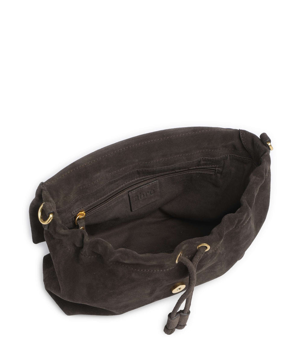 Abro Suede Temi Medium Shoulder bag dark brown