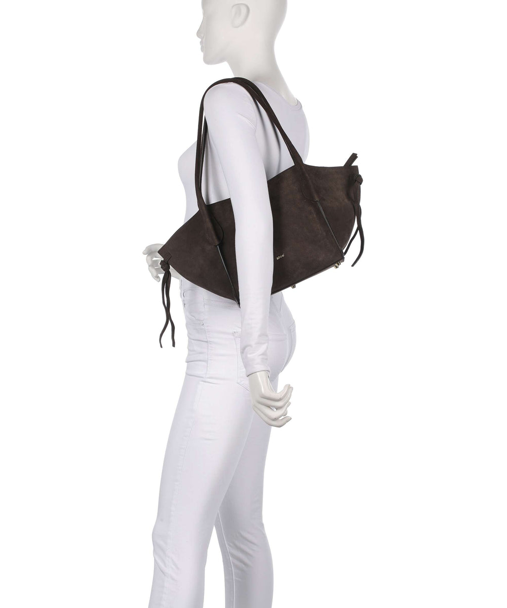 Abro Suede Vibe Small Shoulder bag dark brown