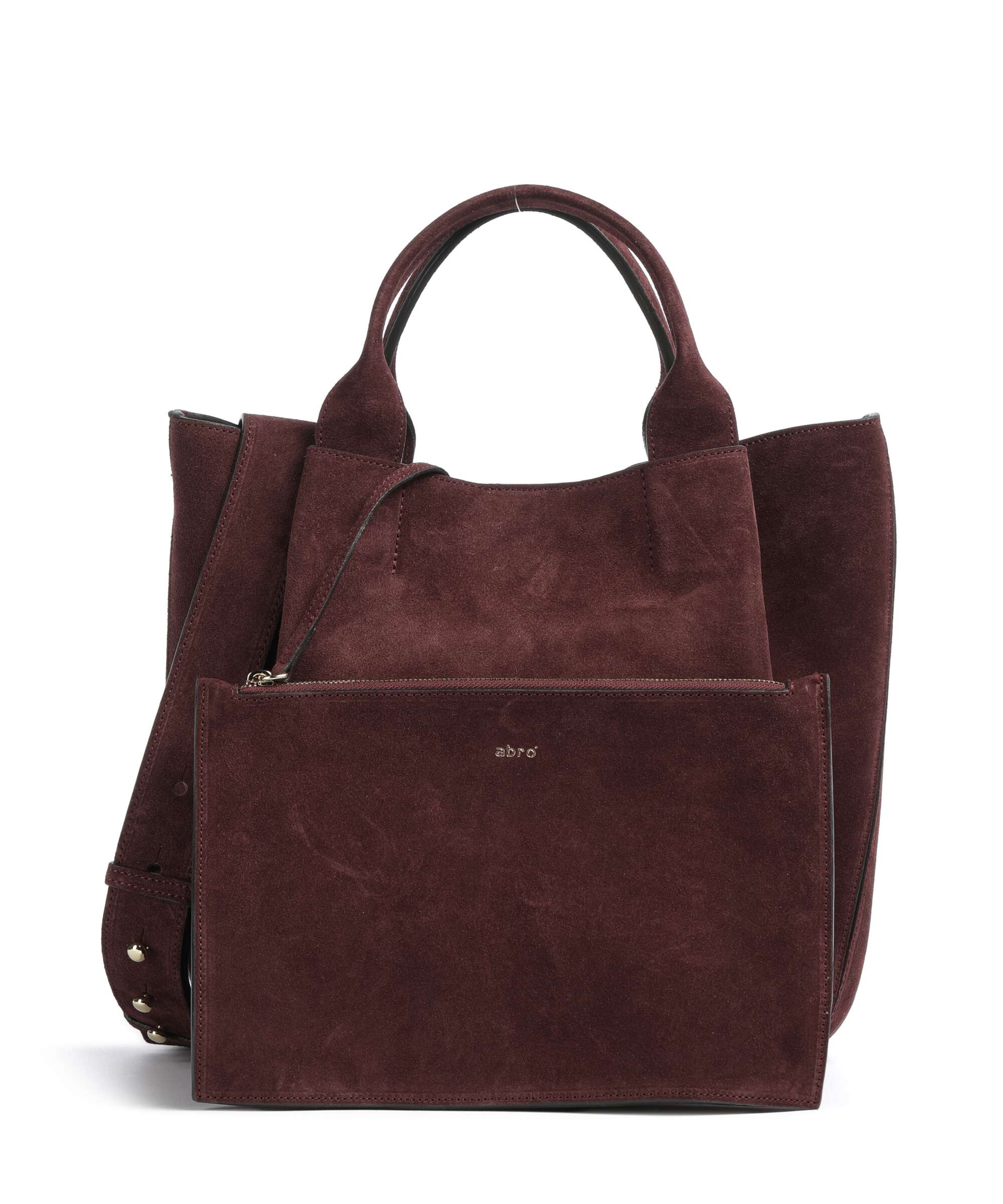 Abro Suede Essential Medium Handbag burgundy