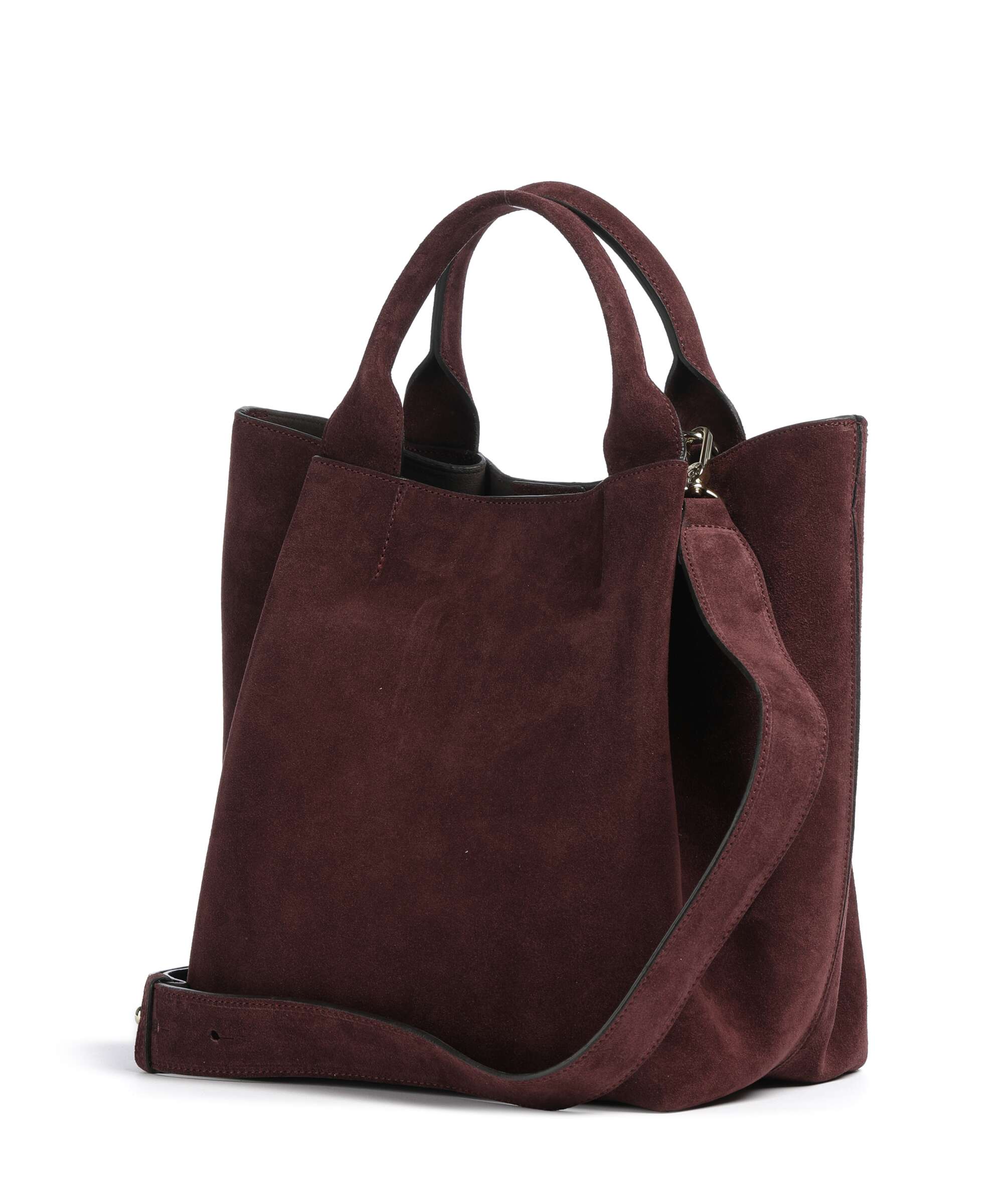 Abro Suede Essential Medium Handbag burgundy