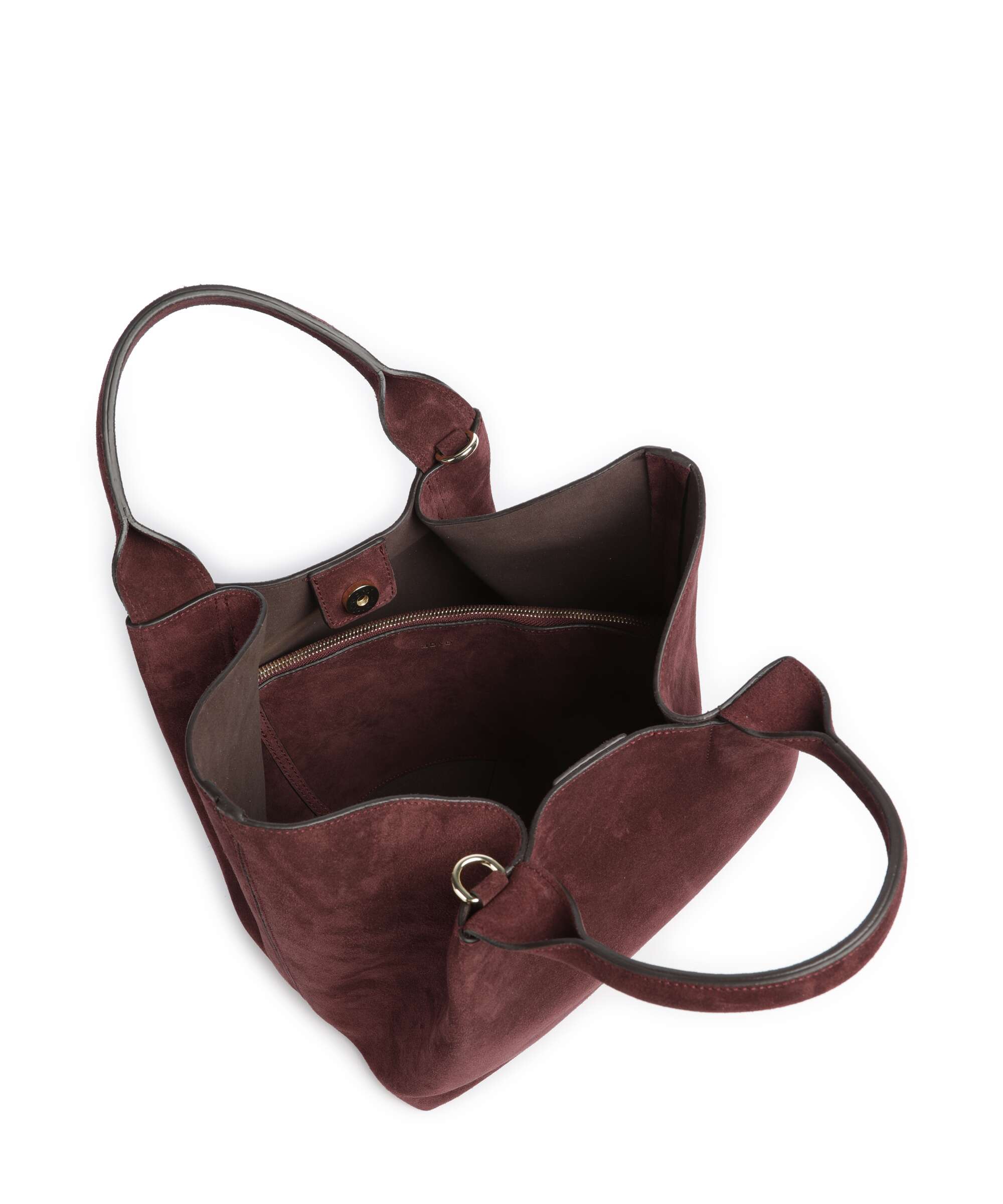 Abro Suede Essential Medium Handbag burgundy