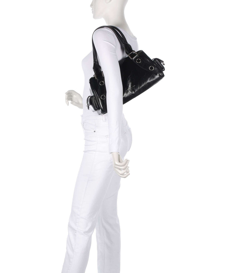 Liebeskind Nika Lack Distressed M Shoulder bag black