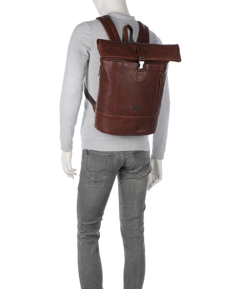 Jack Kinsky Porto 6 Rolltop backpack cognac