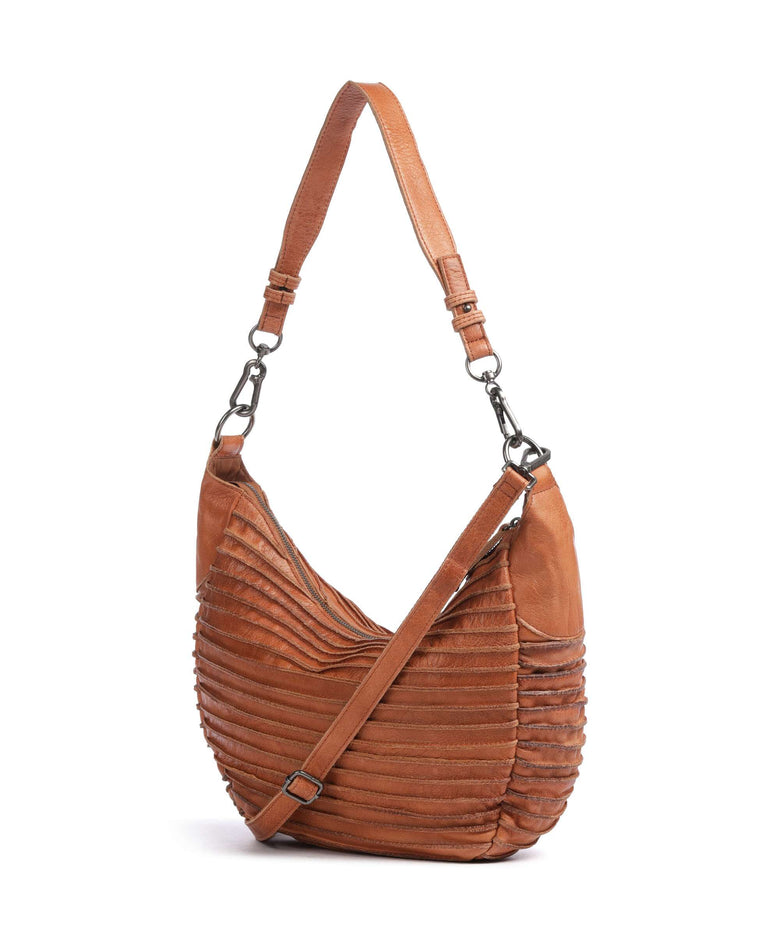 FredsBruder Riffel Flowow Hobo bag dark caramel