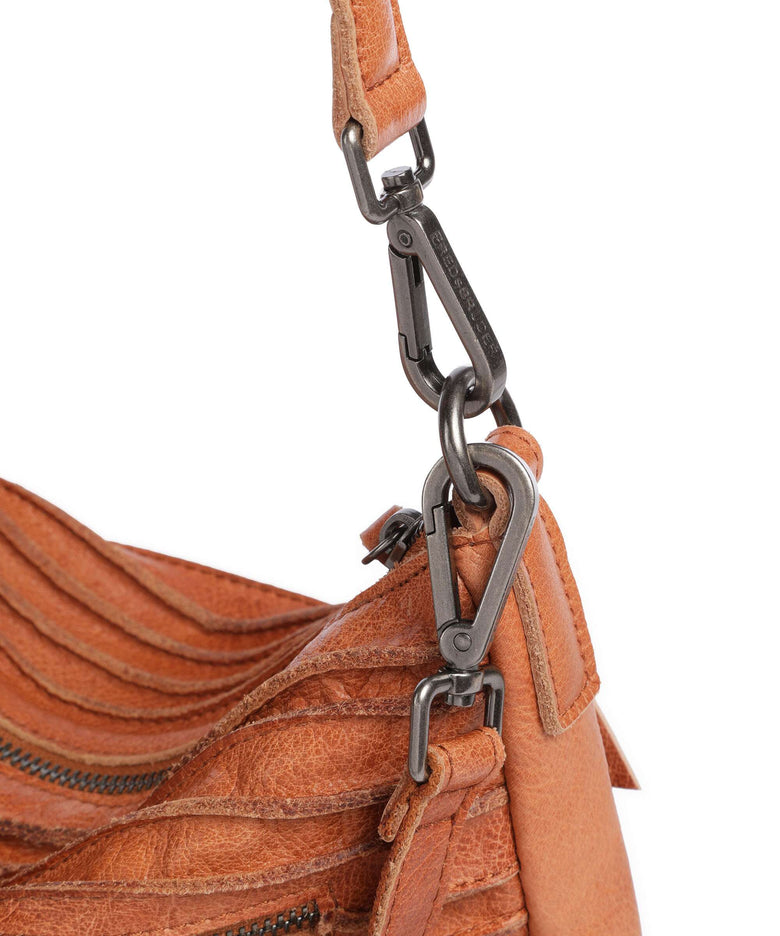 FredsBruder Bestseller Riffel Hobo bag dark caramel
