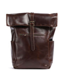 Buckle & Seam Crazy Horse Norman Rolltop Backpack brown/blue