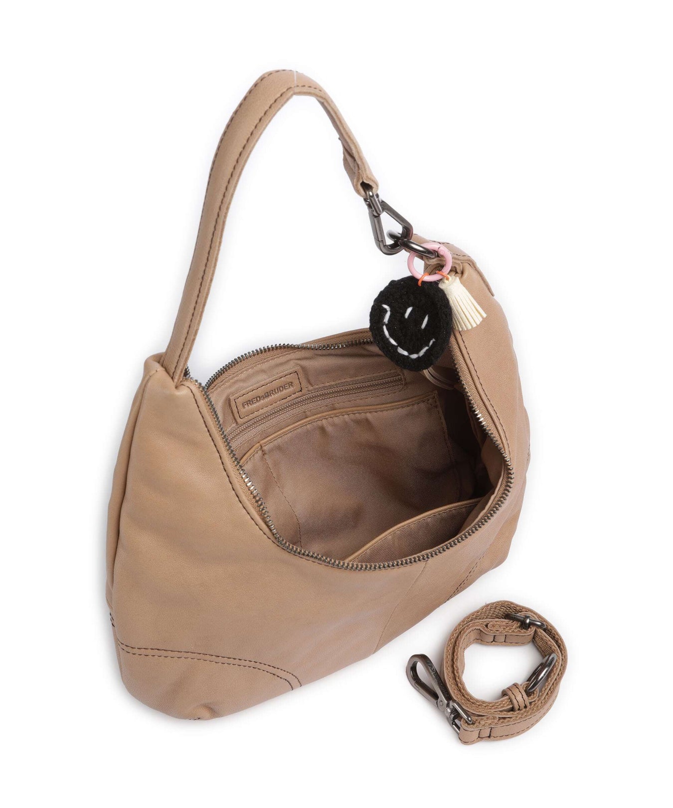 FredsBruder Take A Smile Hobo bag milk coffee