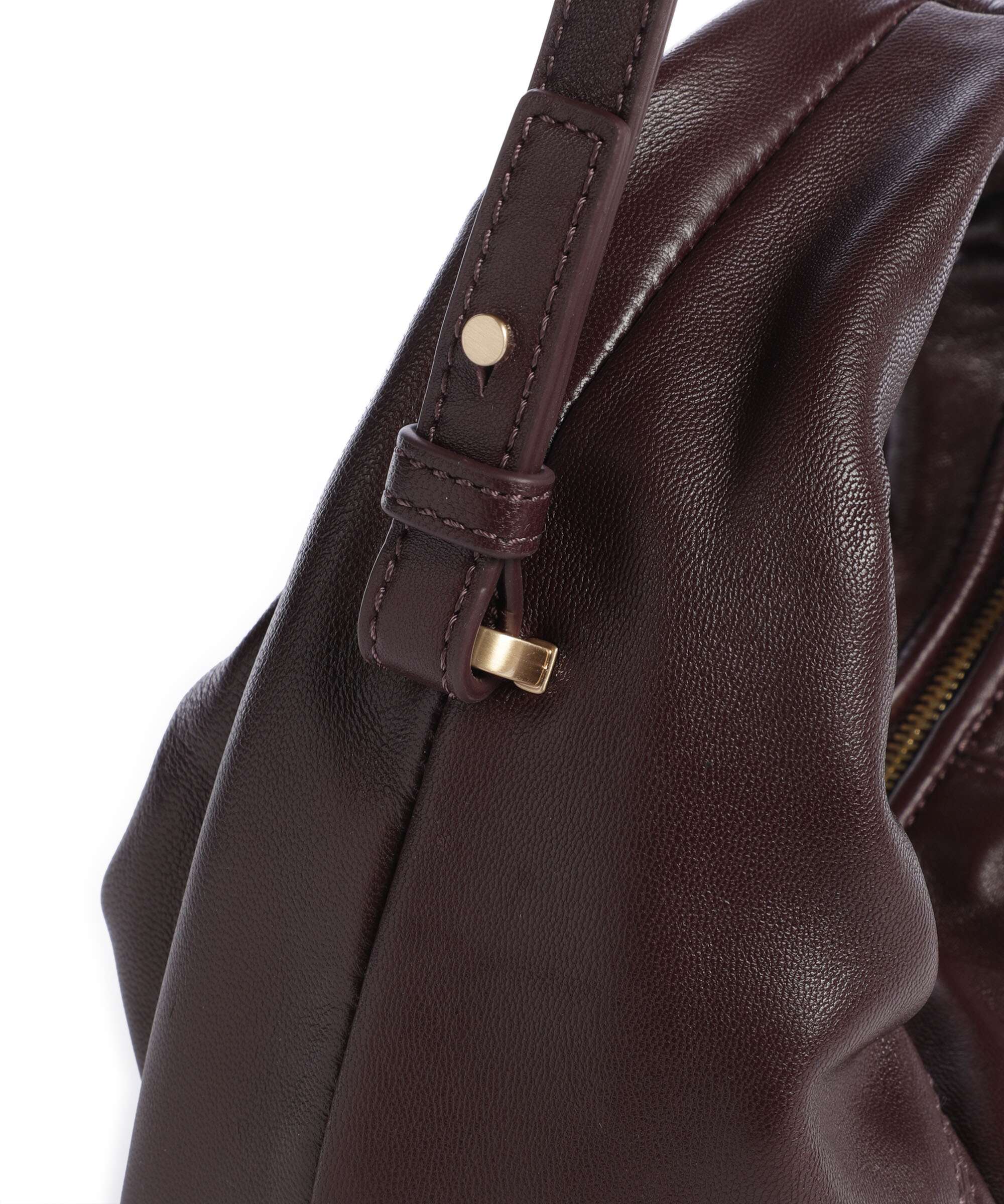 Les Visionnaires Greta Icon Cinkle Silky Handbag vinyard red