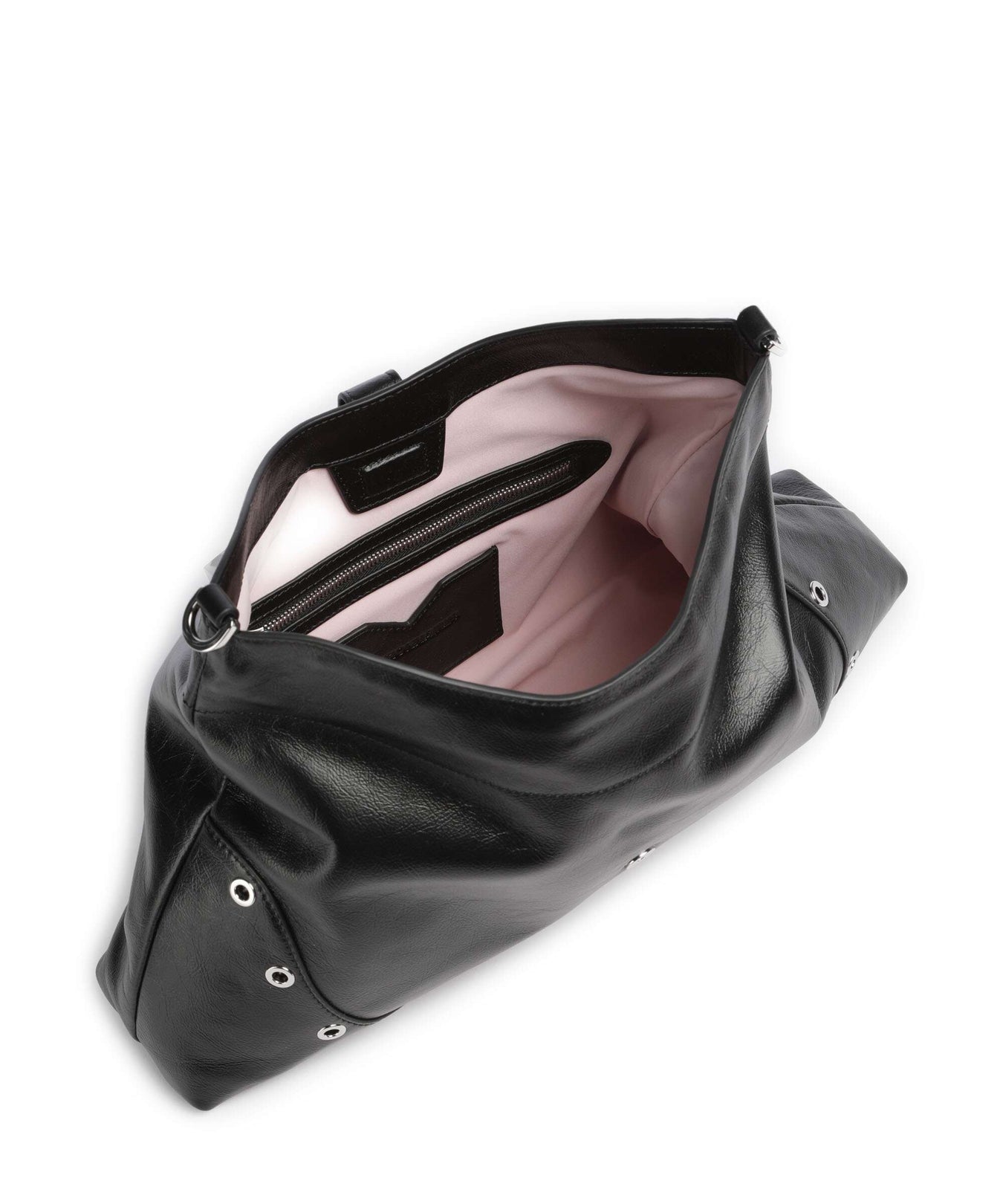 Les Visionnaires Elisa Rivet Glossy Hobo bag black
