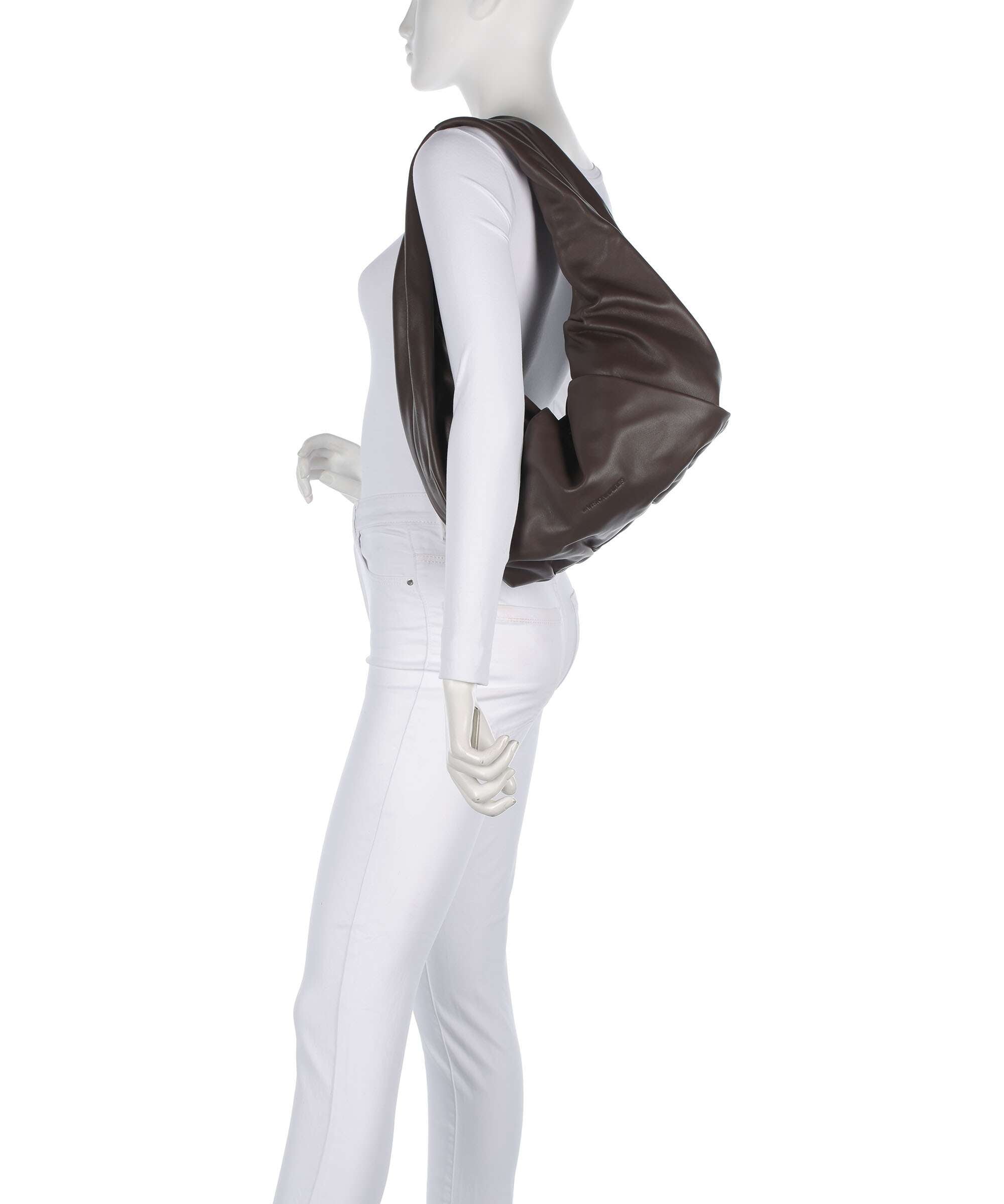 Les Visionnaires Greta Essential Silky Hobo bag chocolate