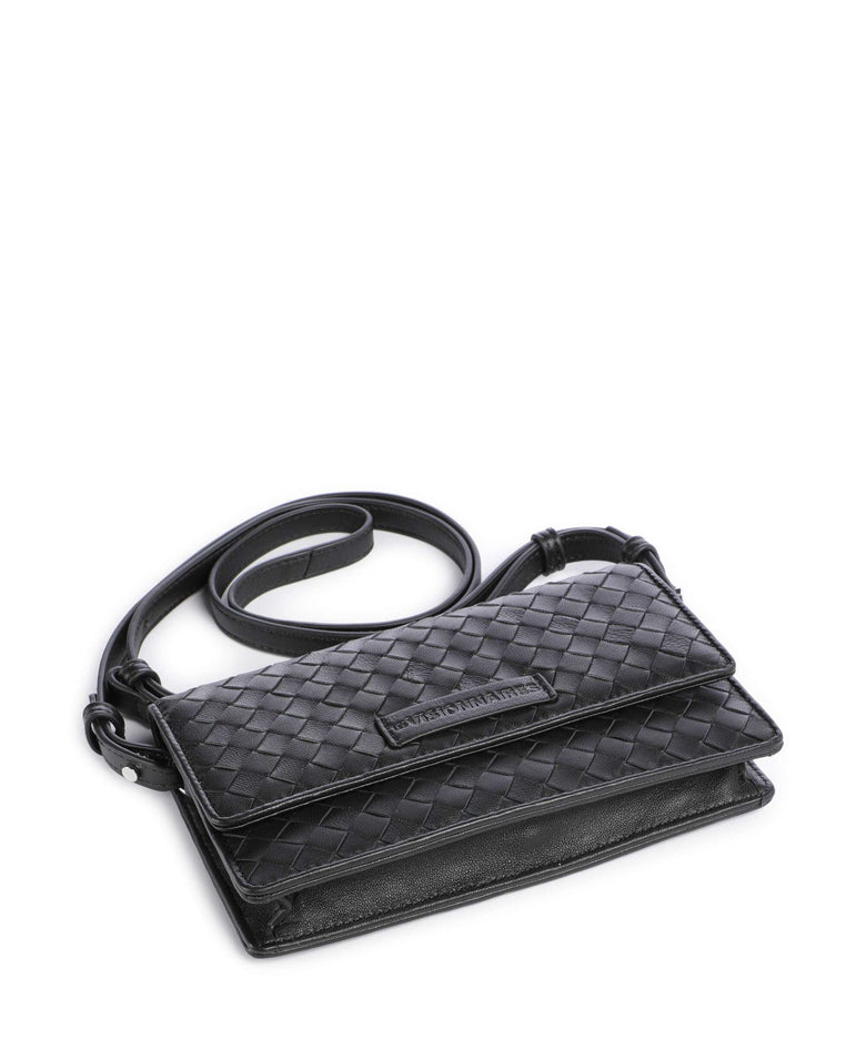 Les Visionnaires Brit Weave Silky Crossbody bag black