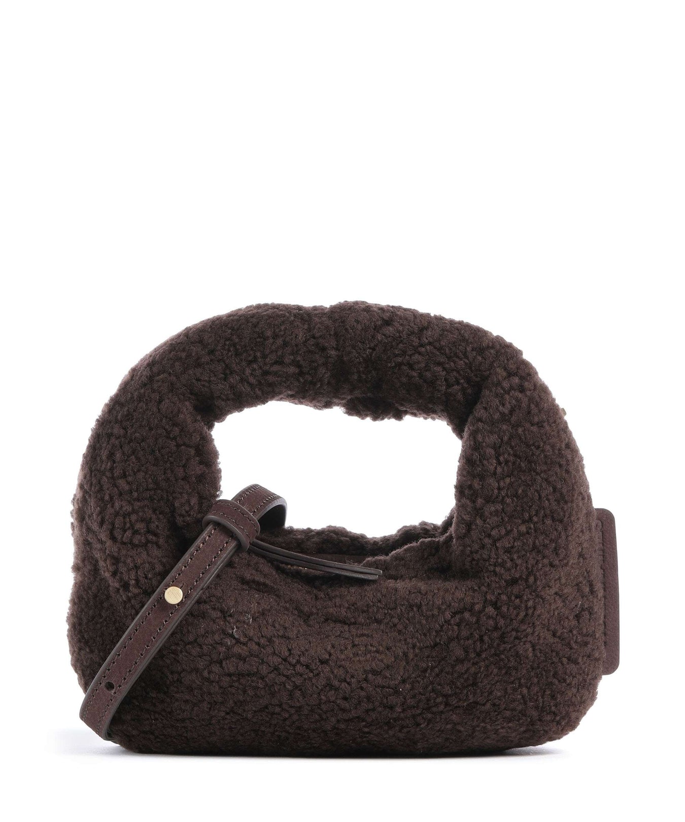 Les Visionnaires Greta Teddy Micro Crossbody bag pecan
