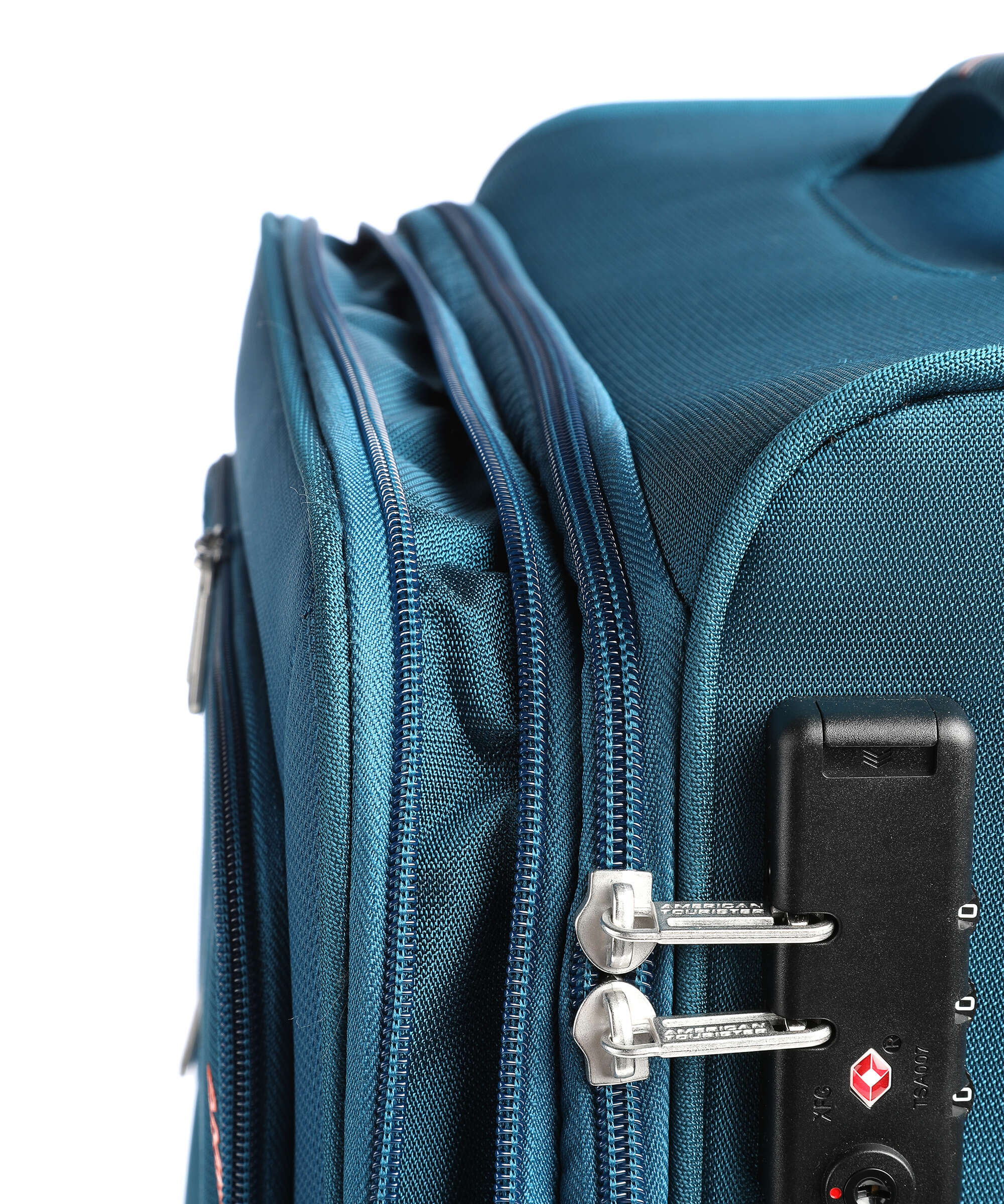 American Tourister Crosstrack Spinner (4 wheels) navy/orange