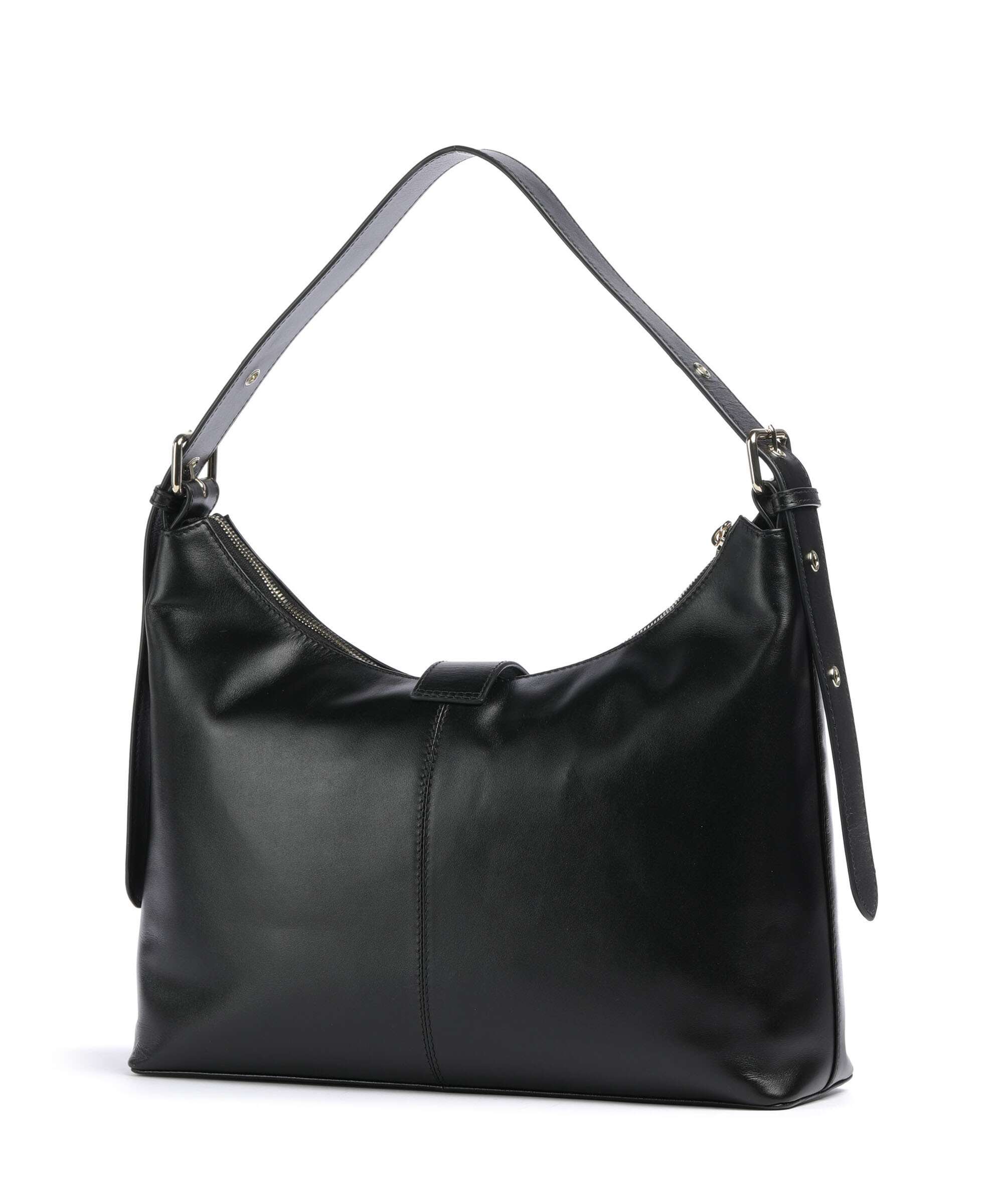 Núnoo Italian Leather Rio Buckle Hobo bag black