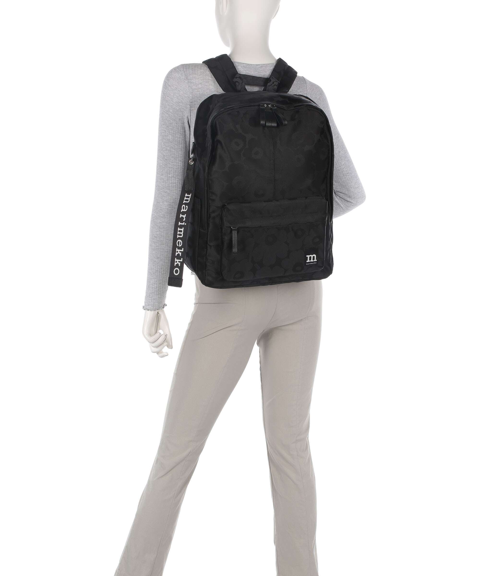 Marimekko Zip Top Unikko Backpack black