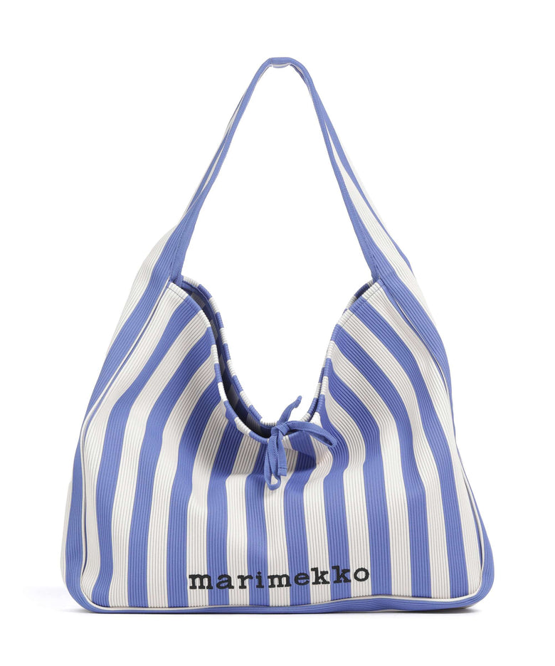 Marimekko Knitted Merirosvo Hobo bag blue/off white