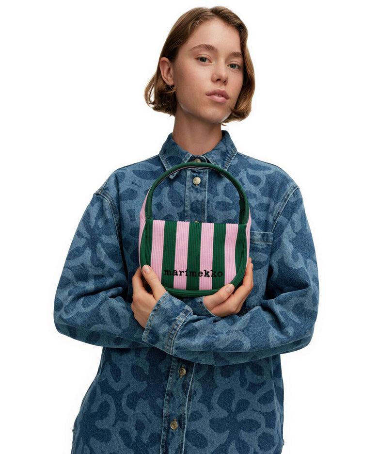 Marimekko Knitted Merirosvo Handbag pink/dark green
