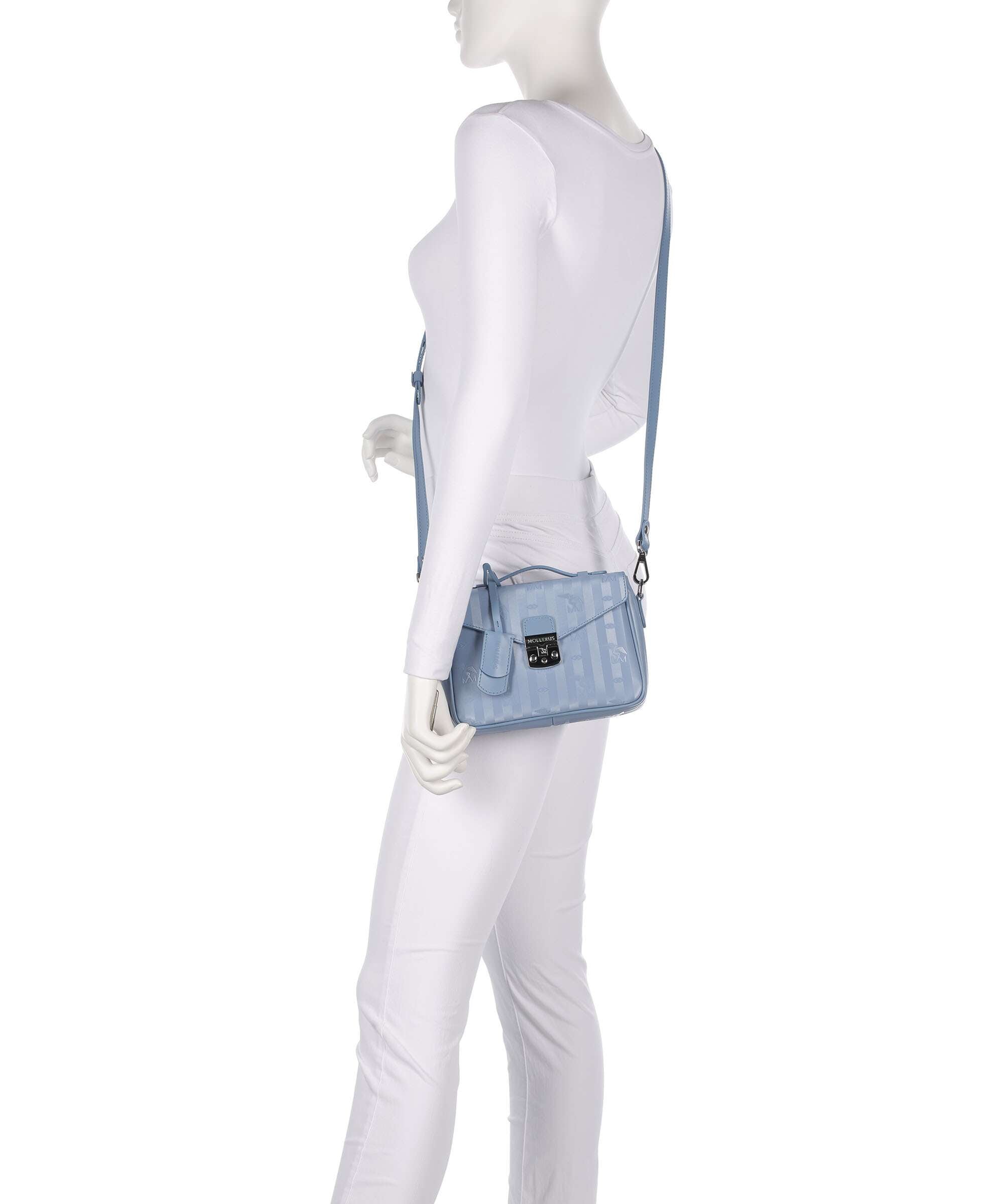 Maison Mollerus Vinerus Meyrin Crossbody bag metallic silber/sky