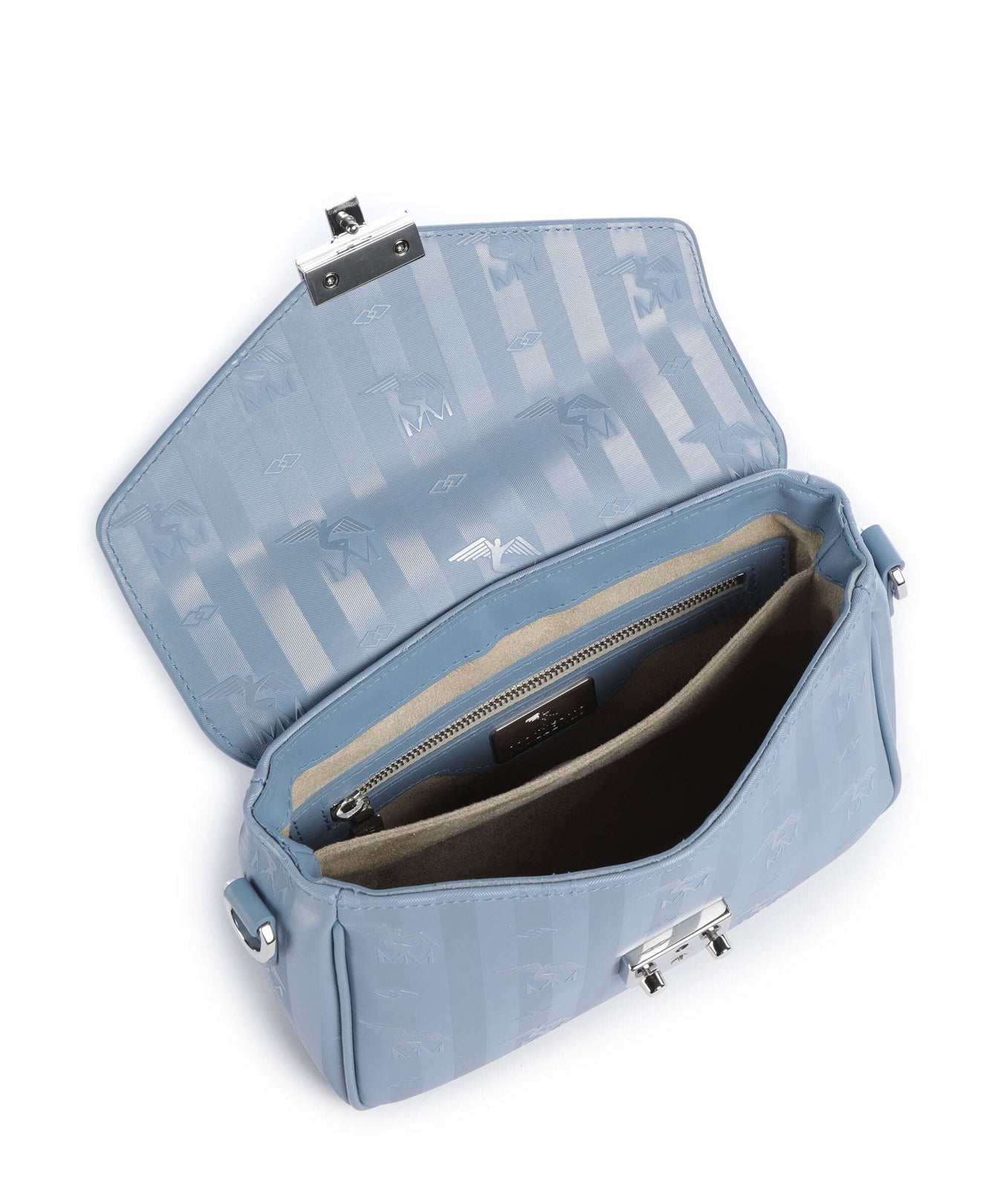 Maison Mollerus Vinerus Meyrin Crossbody bag metallic silber/sky