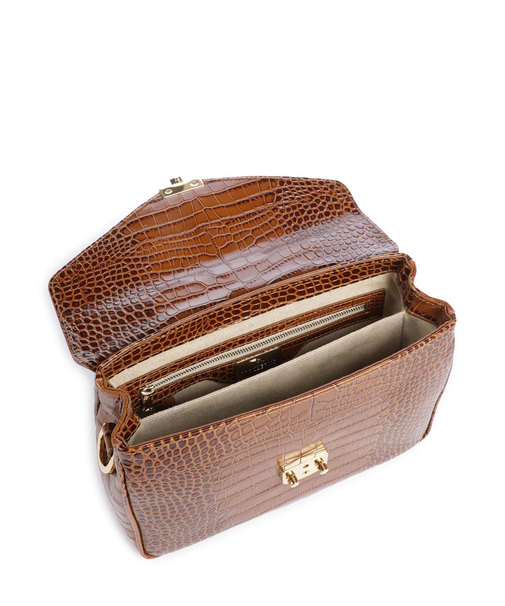 Maison Mollerus Croco Marly Handbag honey braun