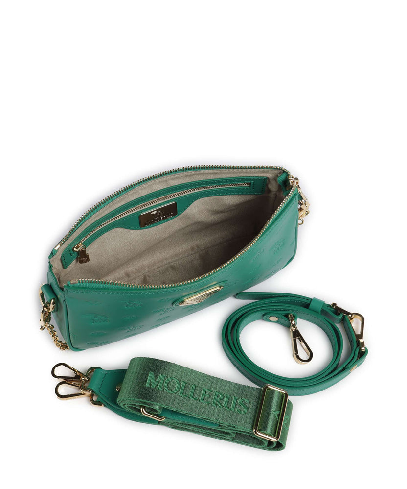 Maison Mollerus Stampato Zell Shoulder bag mint grün