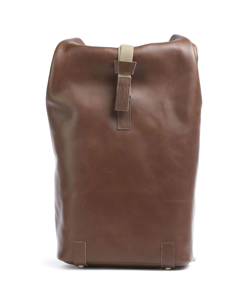 Brooks England Pickwick Leather Small Rolltop backpack dark tan