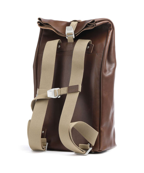 Brooks England Pickwick Leather Large Rolltop backpack dark tan
