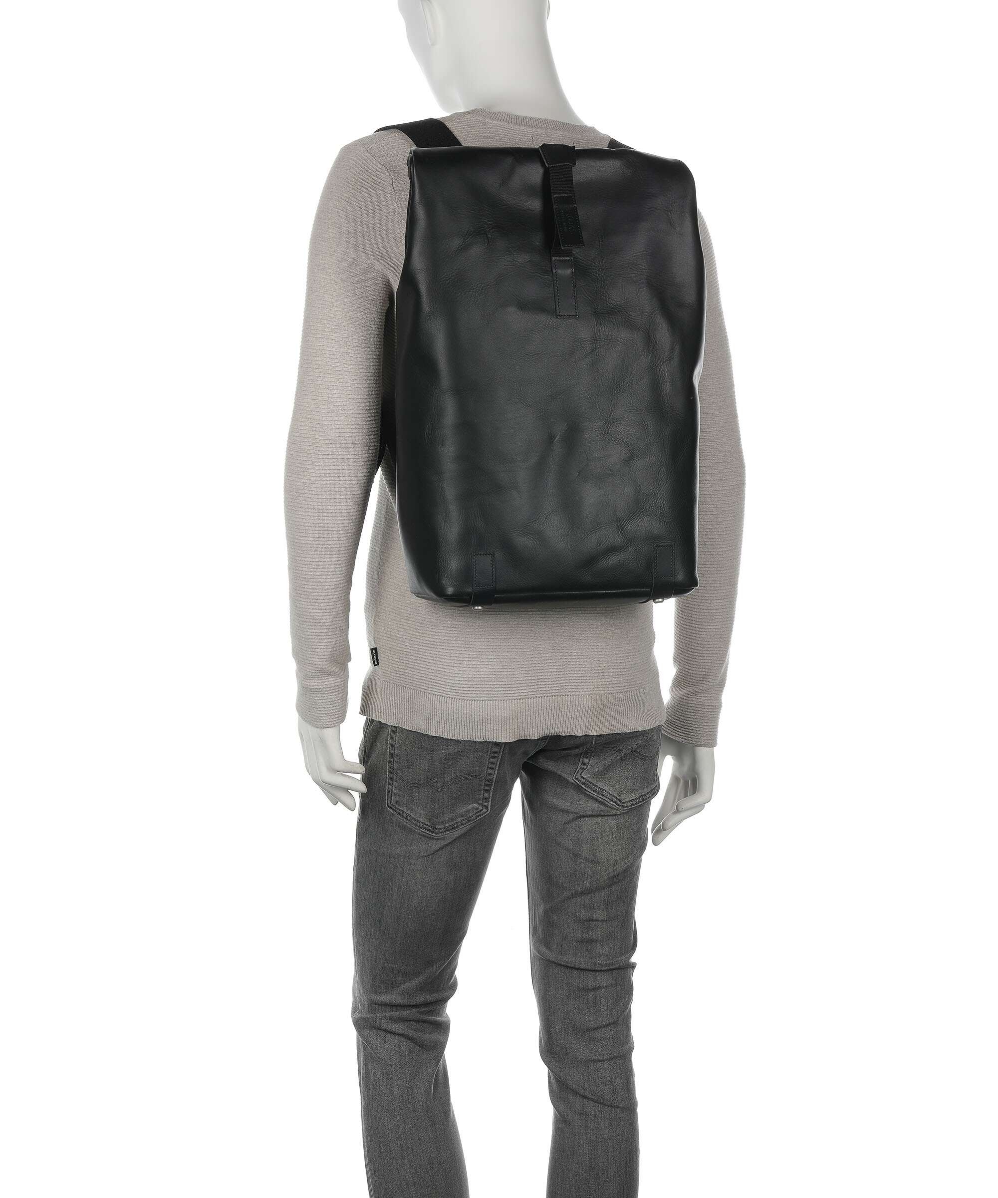 Brooks England Pickwick Leather Large Rolltop backpack black