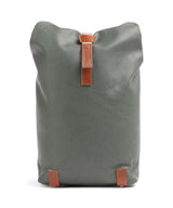 Brooks England Pickwick Cotton Canvas Small Rolltop Backpack sage green/honey details