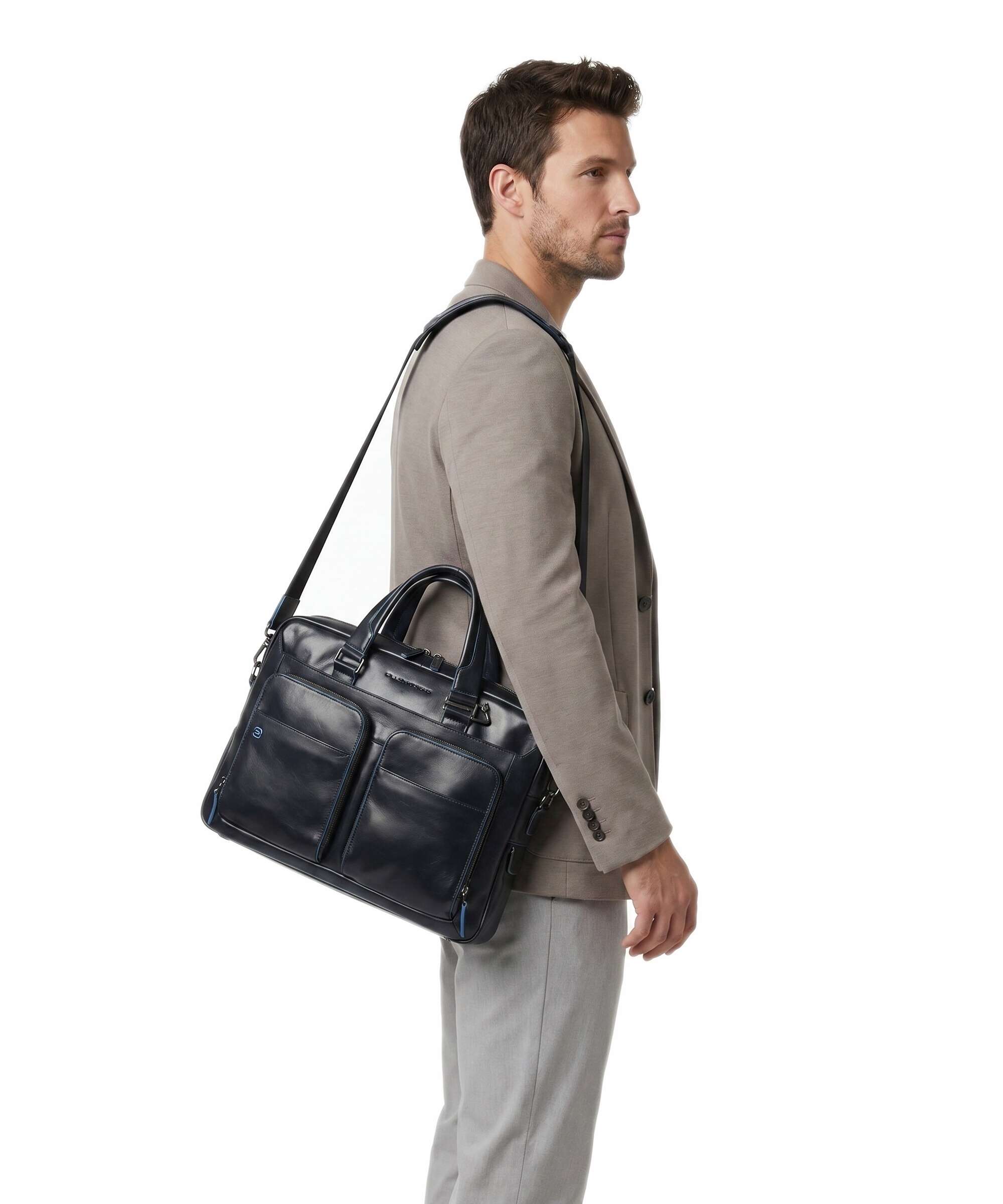 Piquadro Blue Square Briefcase blu