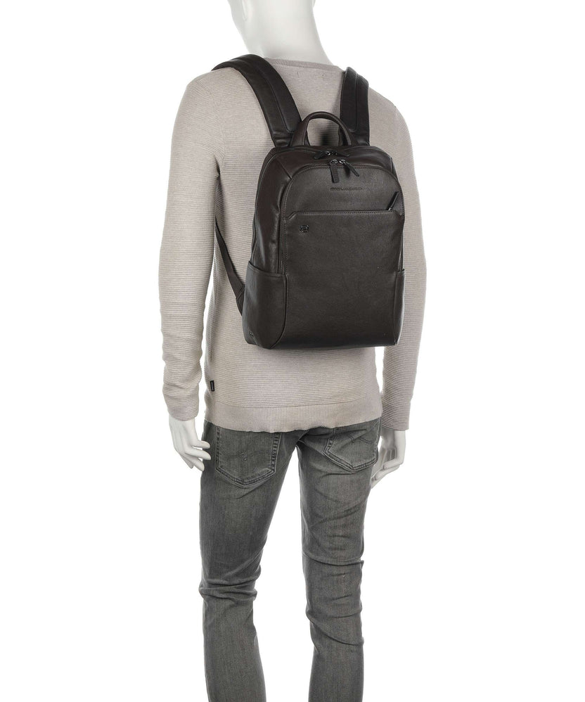 Piquadro Black Square Laptop backpack testa di moro
