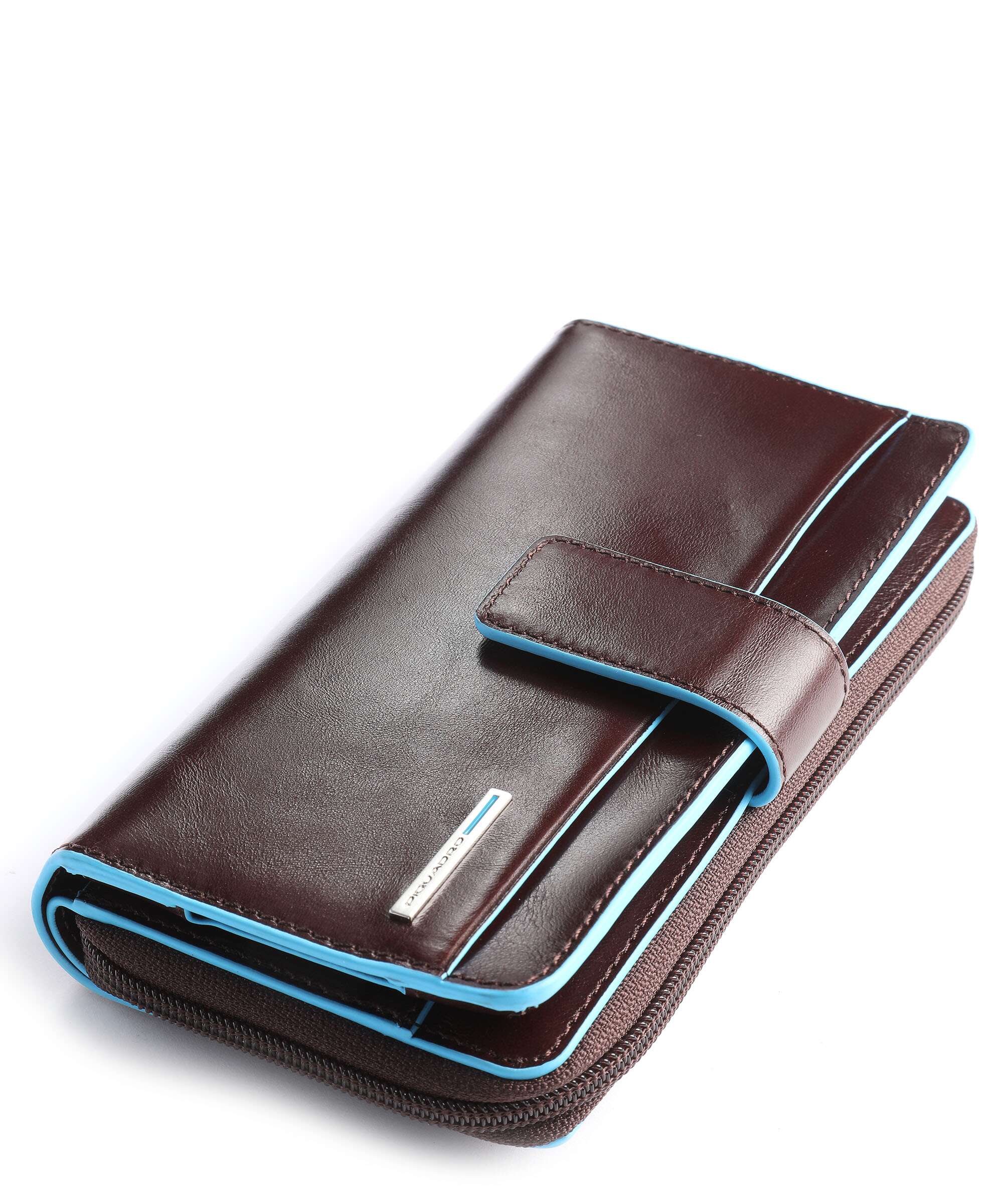 Piquadro Blue Square Wallet mahogany
