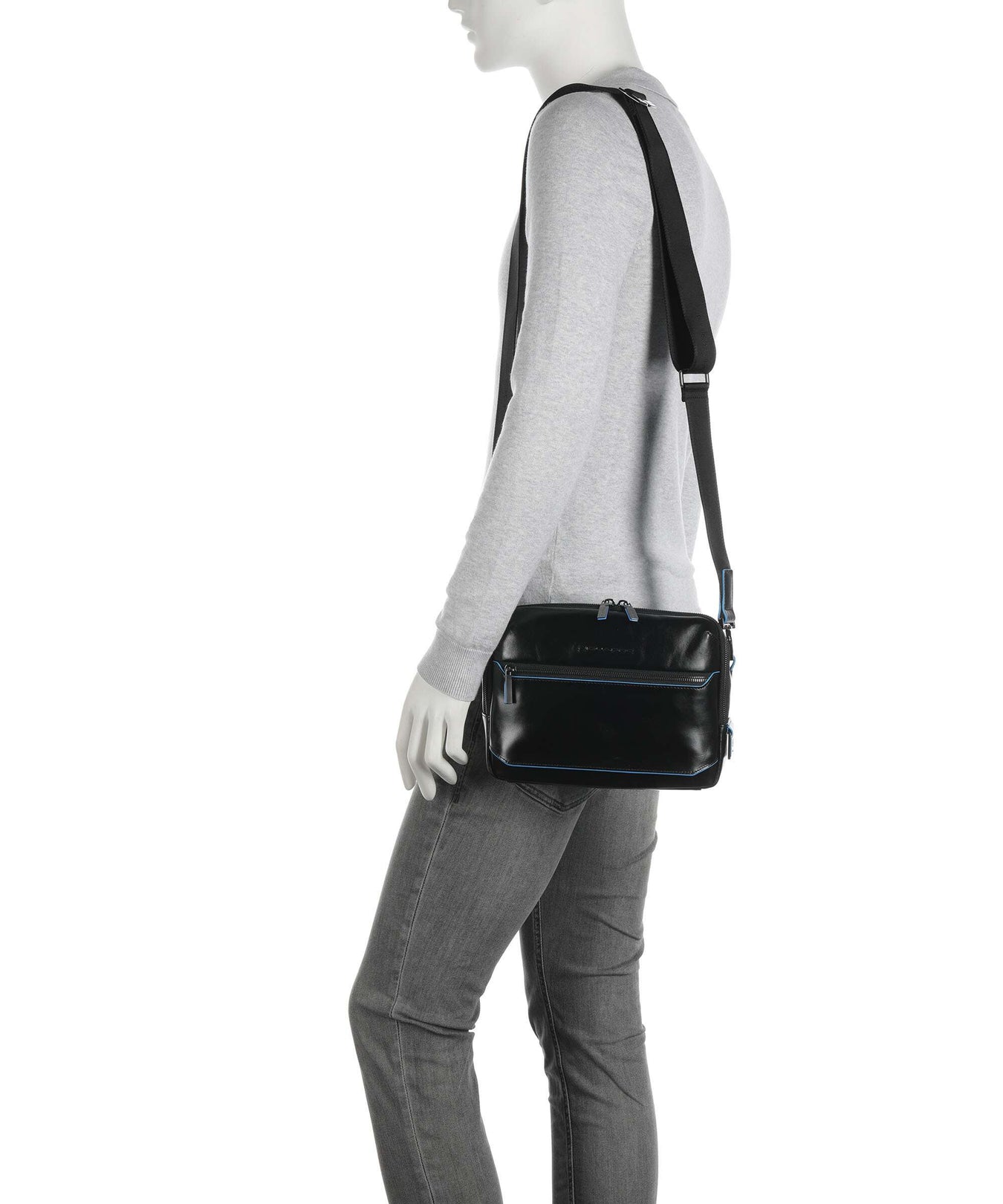 Piquadro Blue Square Crossbody bag nero