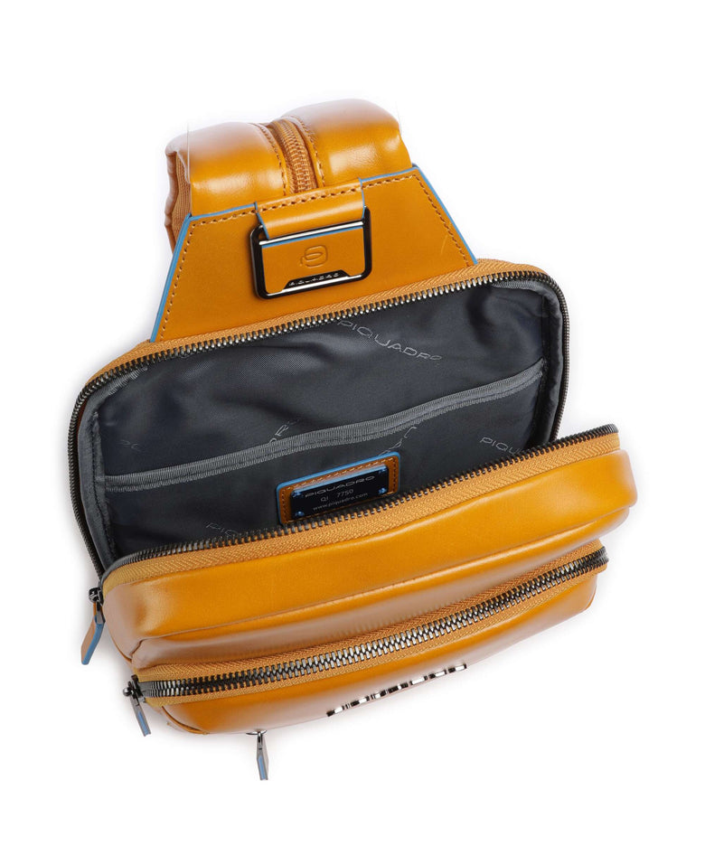 Piquadro Blue Square Sling bag giallo zafferano