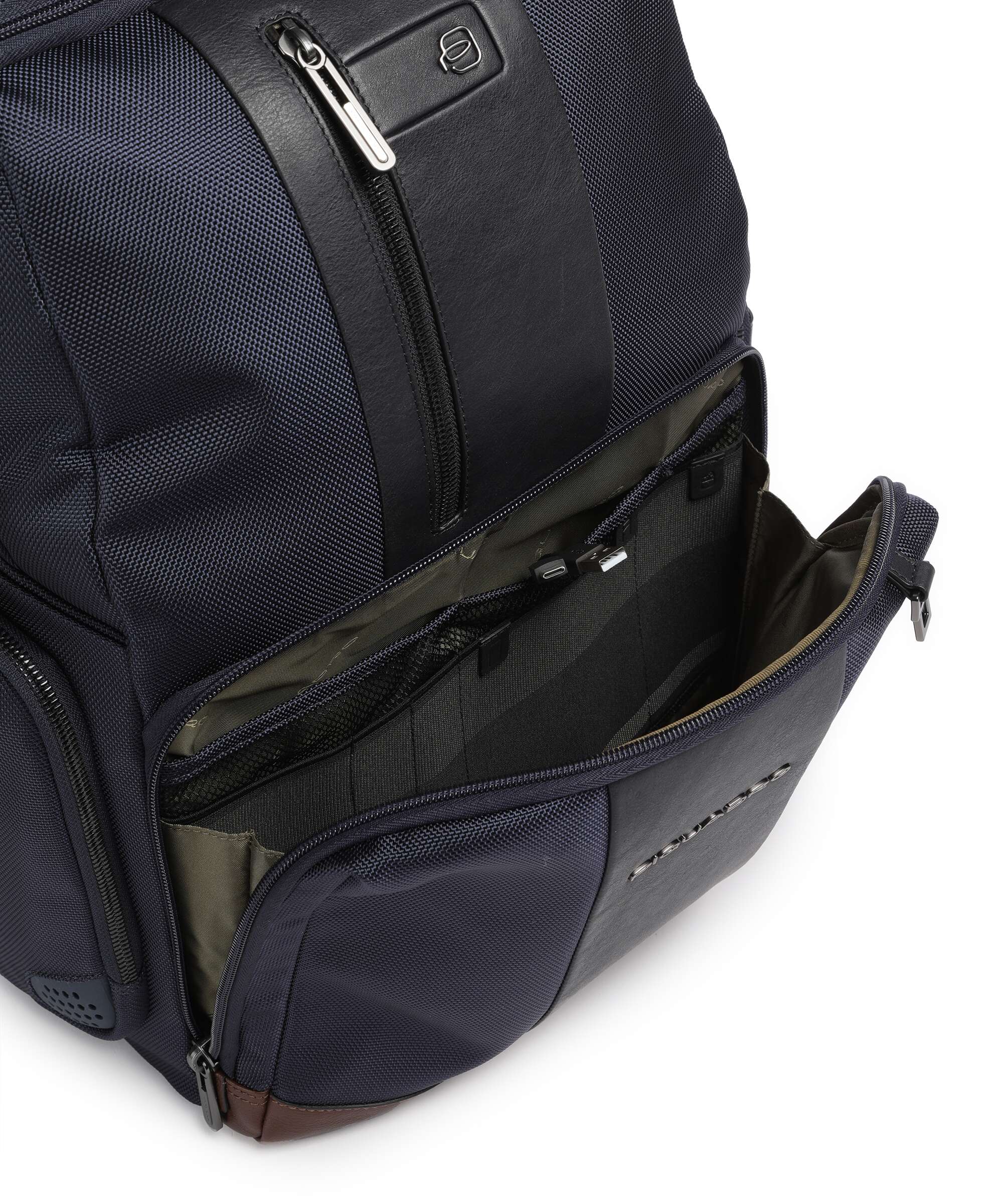 Piquadro Brief 2 Laptop backpack blue/cognac