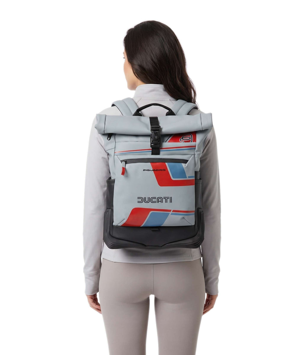 Piquadro Ducati C2OWD Rolltop backpack blue/black