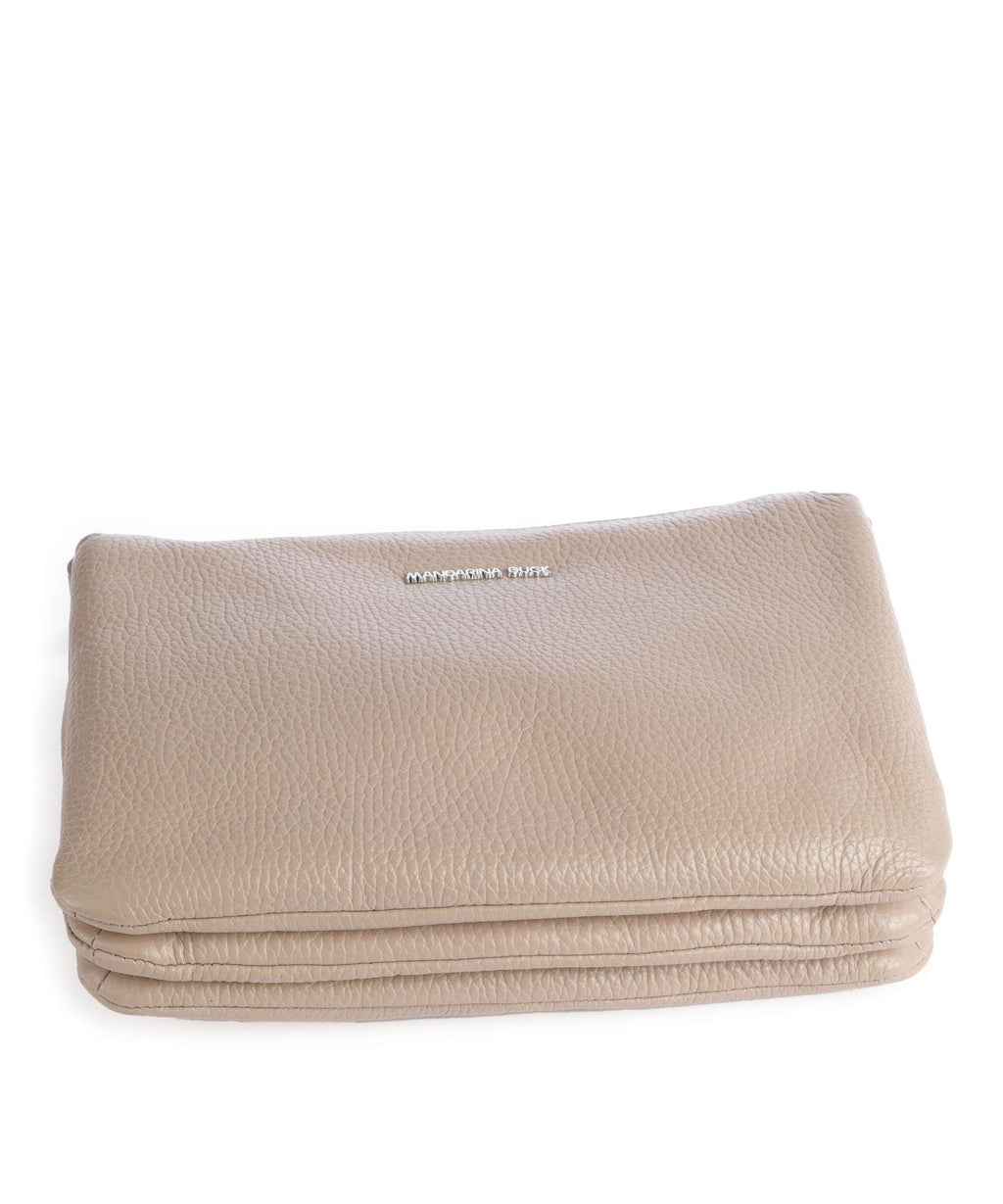 Mandarina Duck Mellow Leather Crossbody bag warm taupe