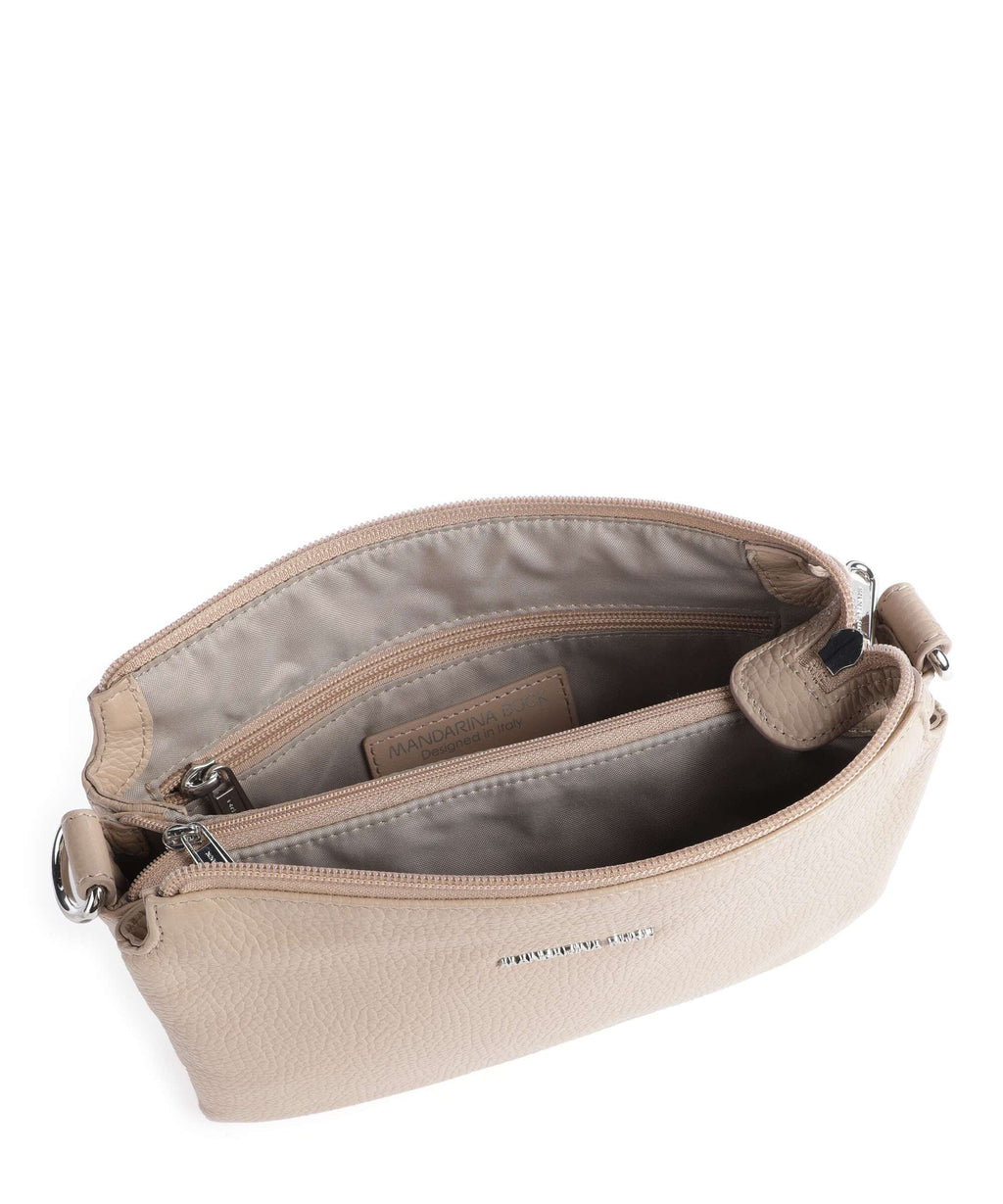 Mandarina Duck Mellow Leather Crossbody bag warm taupe