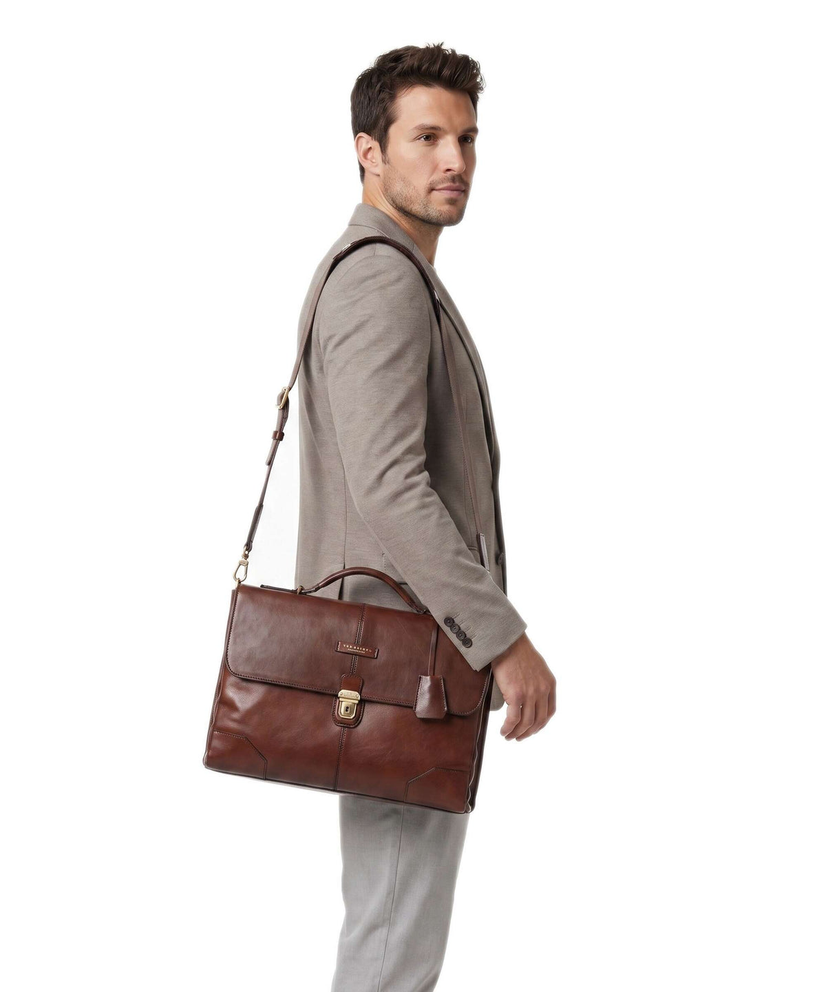 The Bridge Vespucci Briefcase marrone