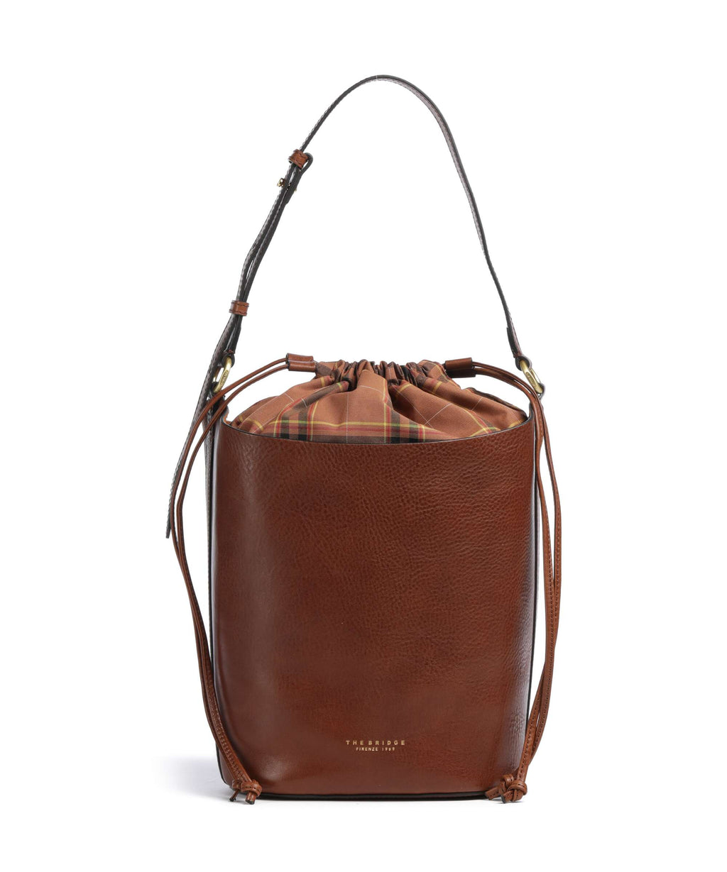 The Bridge Luce Soft Bucket bag marrone