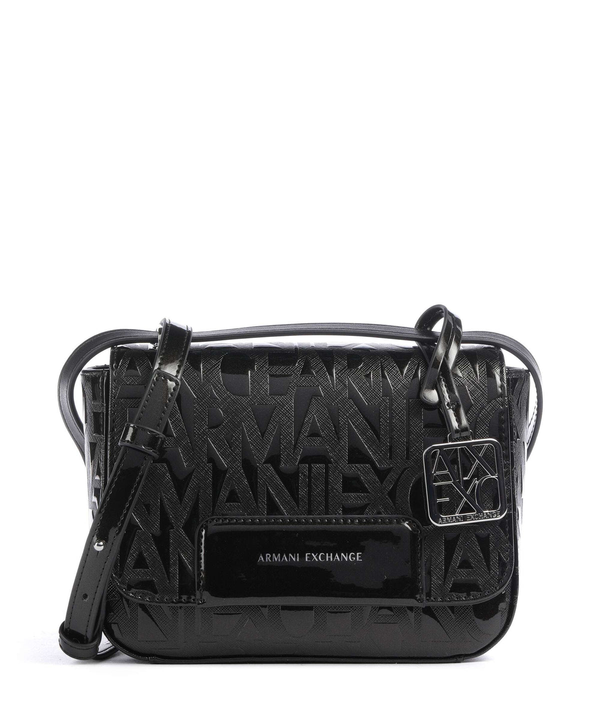 Armani Exchange Liz Patent Crossbody bag black