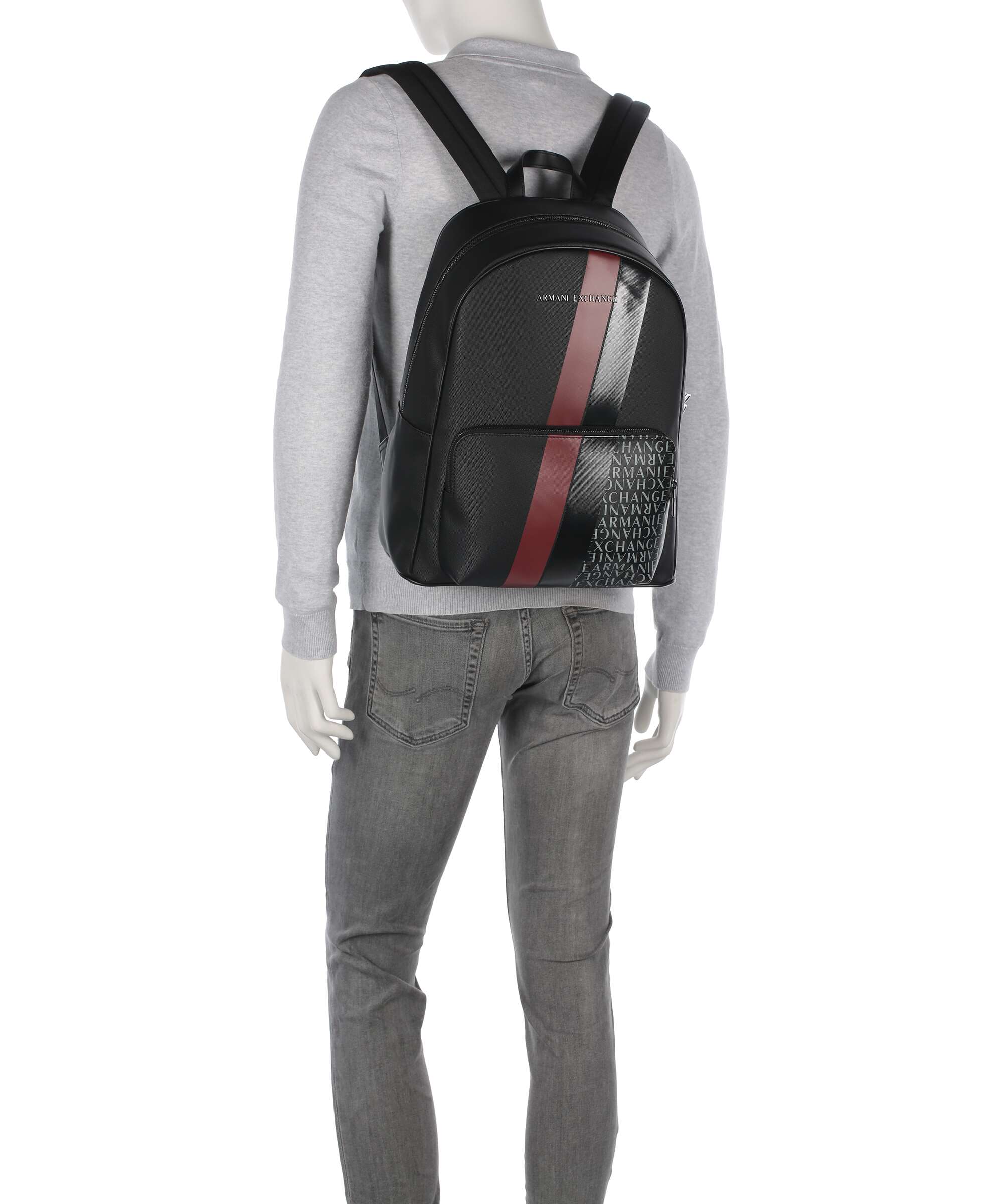 Armani Exchange Dylan Backpack black/pomegranate/black shiny