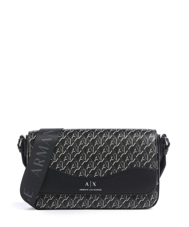 Armani Exchange Wave Monogram Crossbody bag black
